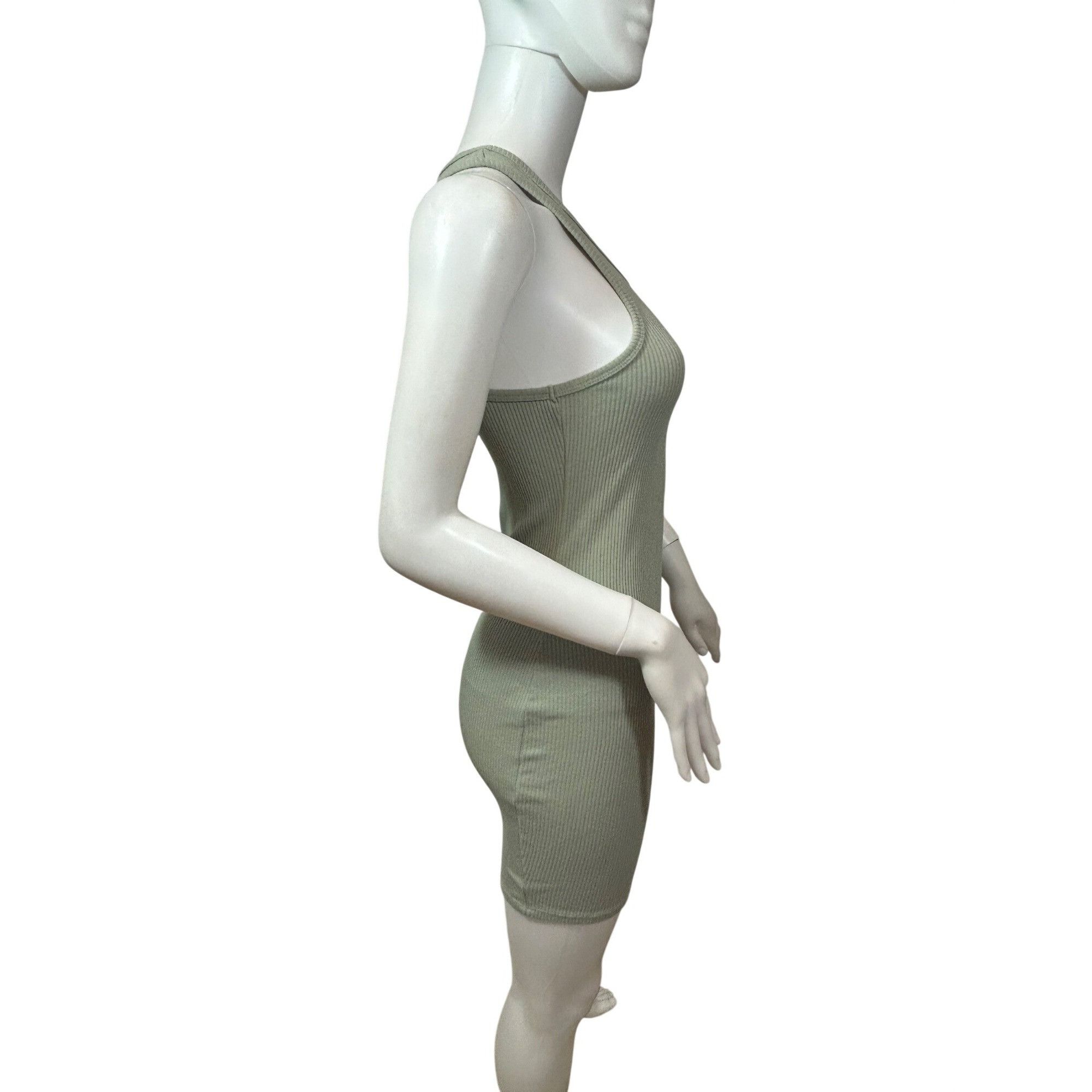 Cotton On Cotton On Racerback Dress S Sage Green Bodycon Ribbed Mini S Size S / US 4 / IT 40 - 5 Thumbnail