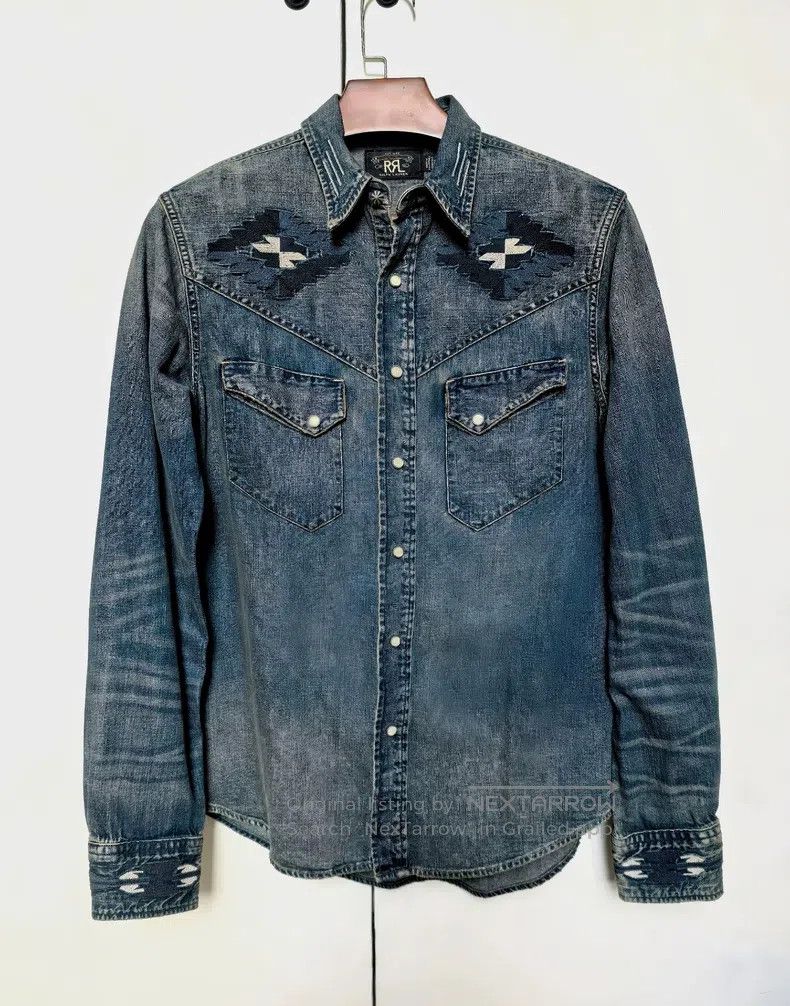 RRL Ralph Lauren RRL Ralph Lauren Embroidered denim shirt Size US M / EU 48-50 / 2 - 1 Thumbnail