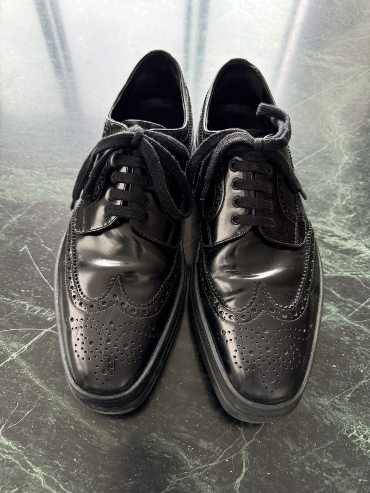 Prada Prada Black Leather Creepers Size US 6 / EU 39 - 1 Thumbnail