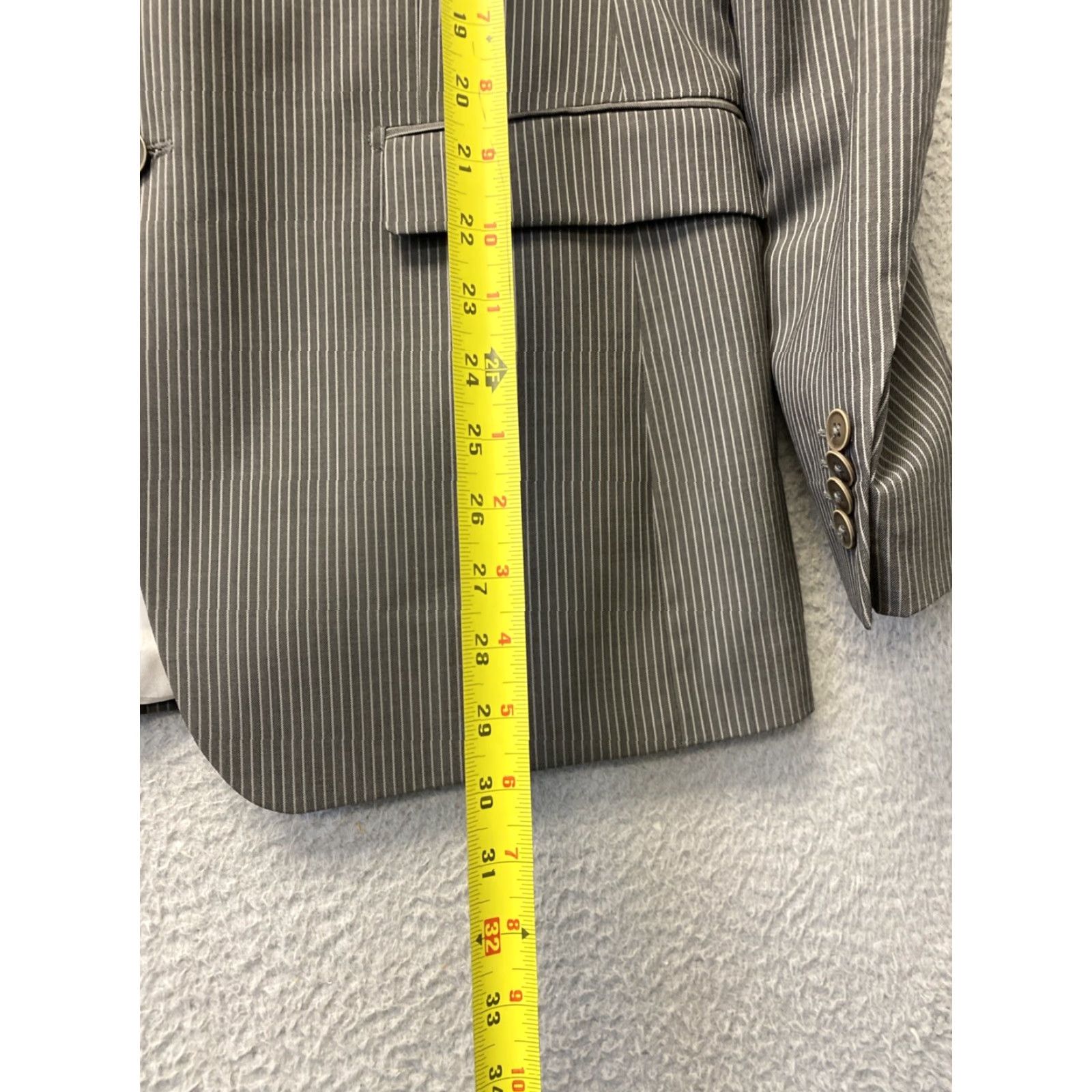 Vintage VINTAGE Van Gils Wool Suit 2 Piece Men's 40 Regular Gray Stripes Slim Fit Business Formal Wedding Size 40R - 4 Thumbnail