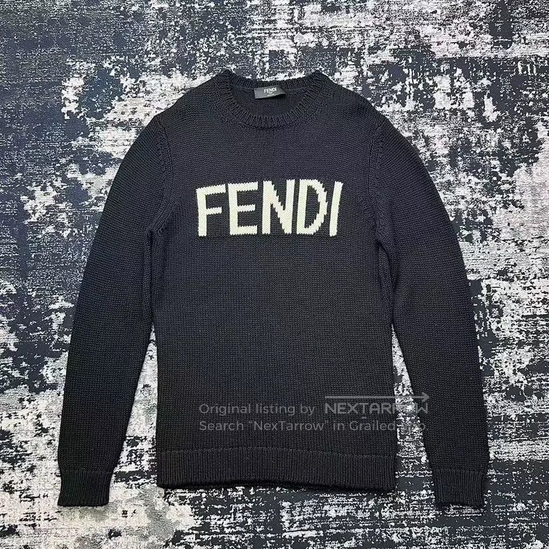 Fendi Fendi Letter Logo Jacquard Knit Wool Sweater Size US M / EU 48-50 / 2 - 1 Thumbnail