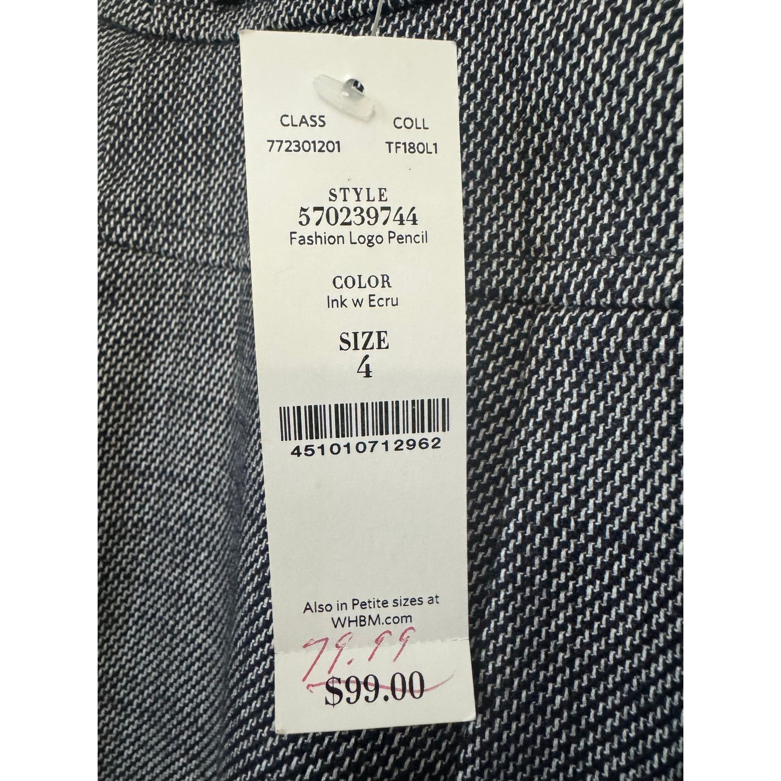 White House Black Market NWT White House Black Market Pencil Skirt Size 4 Navy Tweed Size 27" / US 4 / IT 40 - 4 Thumbnail
