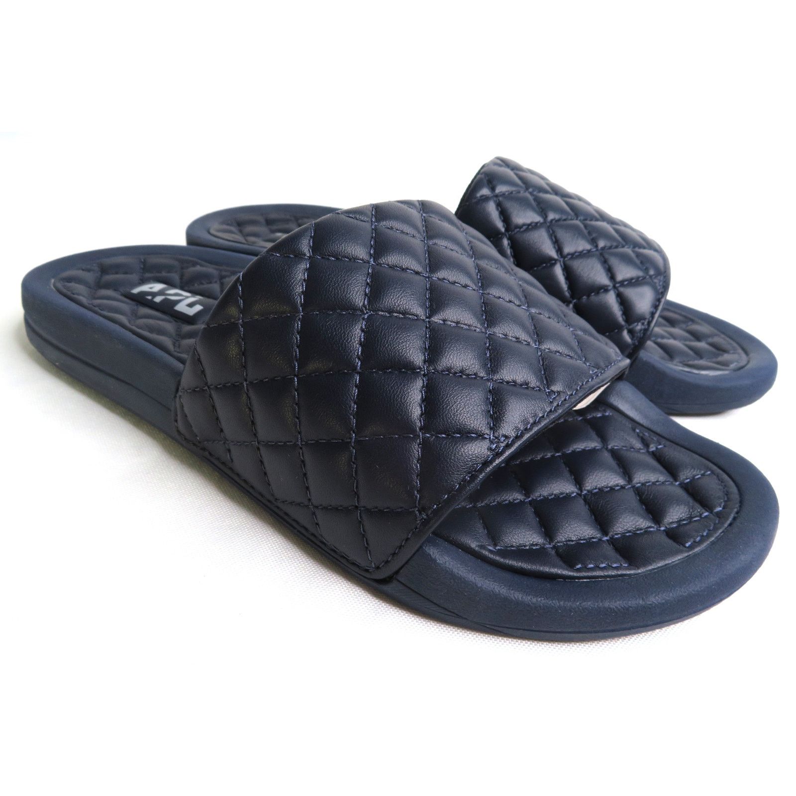 Athletic Propulsion Labs New APL Athletic Propulsion Labs Blue Lusso Leather Slides Size US 10 / IT 40 - 1 Thumbnail