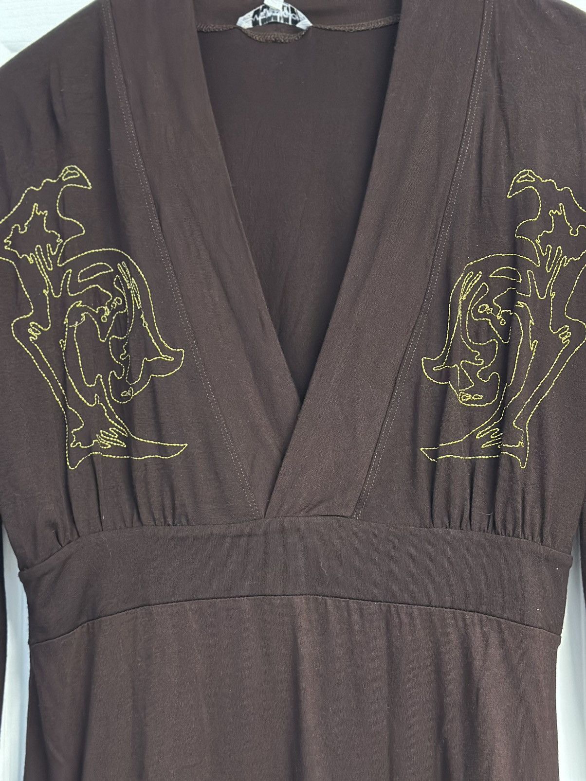 Other Vintage Vertigo Brown Blouse Size L / US 10 / IT 46 - 2 Thumbnail