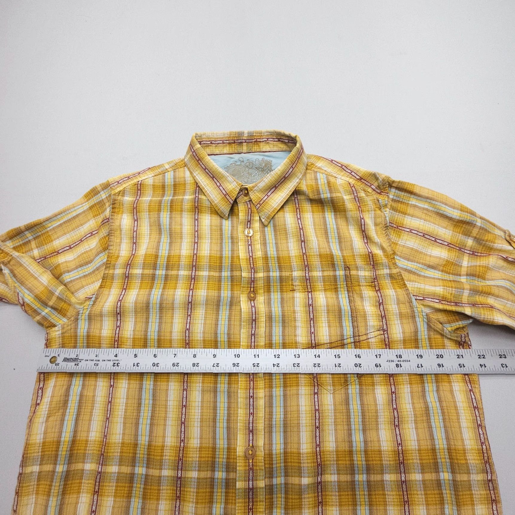 Prana prAna Short Sleeve Button-Up Shirt Plaid Yellow Large Casual 90s Mens Size US L / EU 52-54 / 3 - 7 Thumbnail