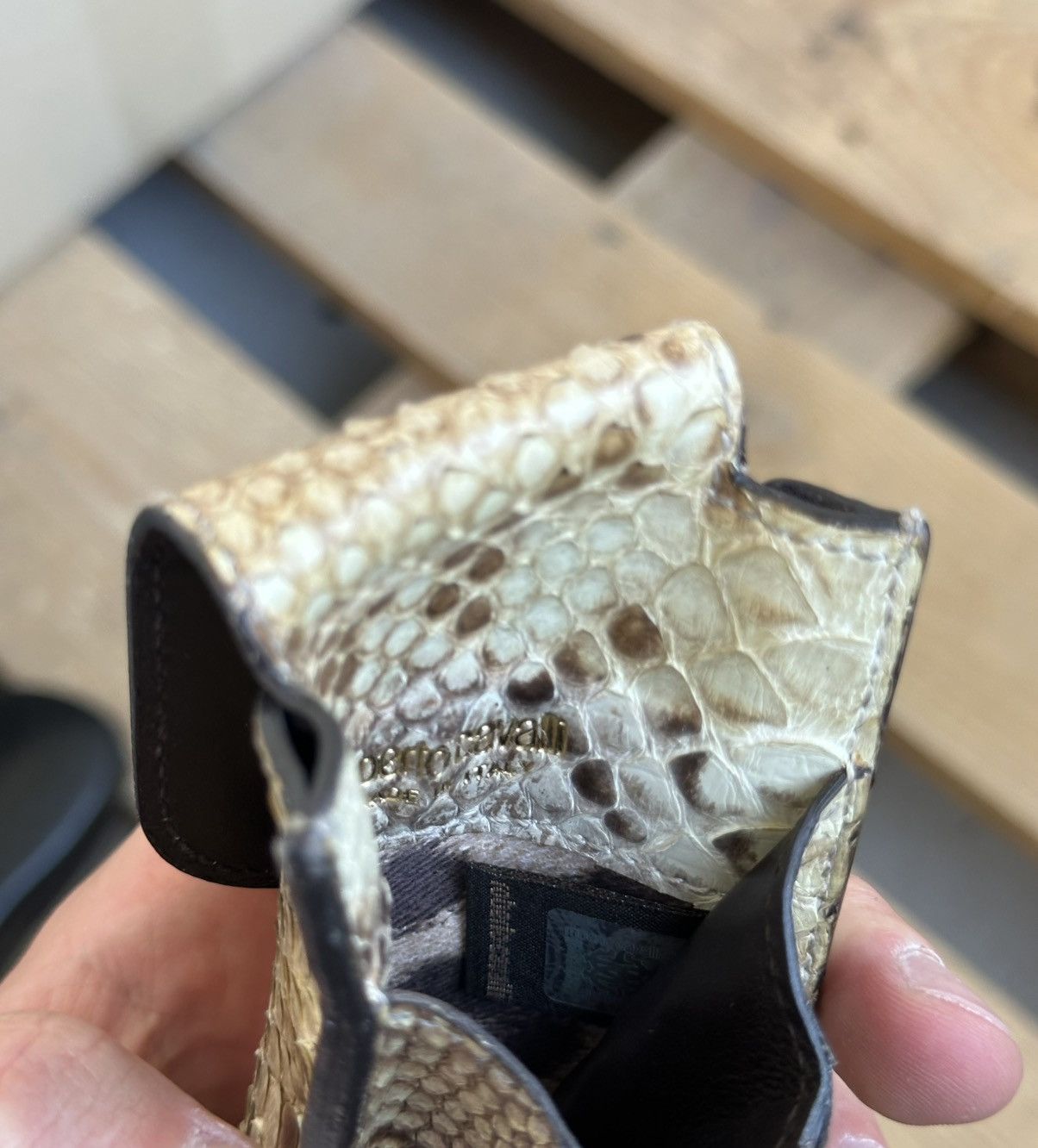 Roberto Cavalli × Vintage Vintage Roberto Cavalli Snake Skin Chain Key Bag Size ONE SIZE - 9 Thumbnail