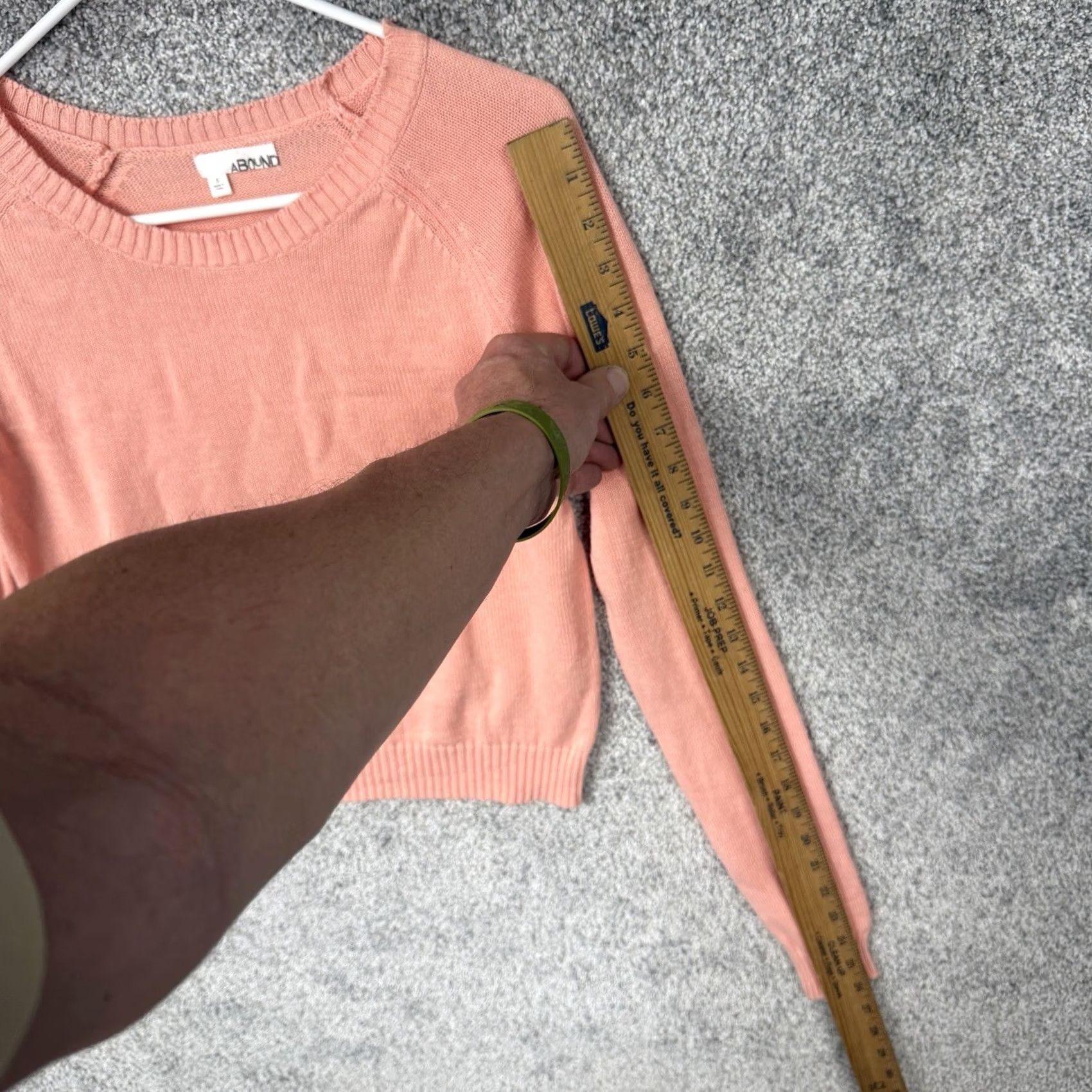 Vintage Abound Pastel Peach Cropped Sweater S Women's Pullover Round Neck Raglan Sleeve Lightweight Spring Cotton Knit Casual Modern Preppy Outdoor School Size S / US 4 / IT 40 - 5 Thumbnail
