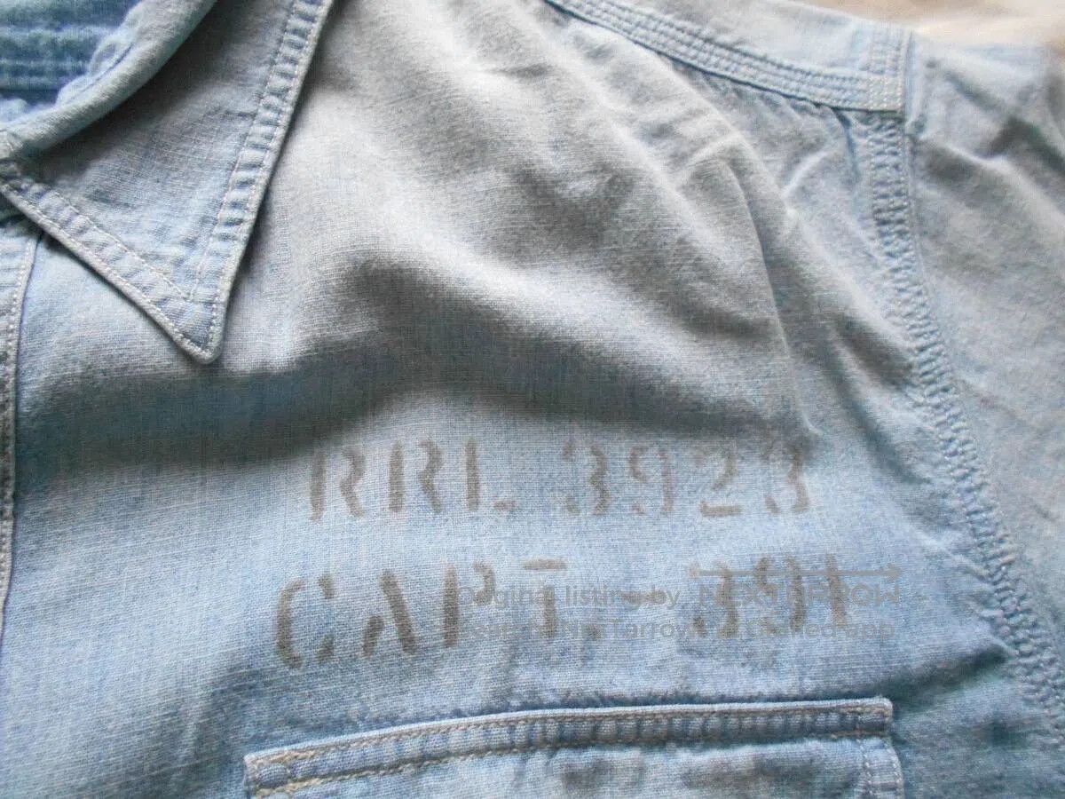 RRL Ralph Lauren Vintage Blue Military Patch Shirt. Size US L / EU 52-54 / 3 - 4 Thumbnail