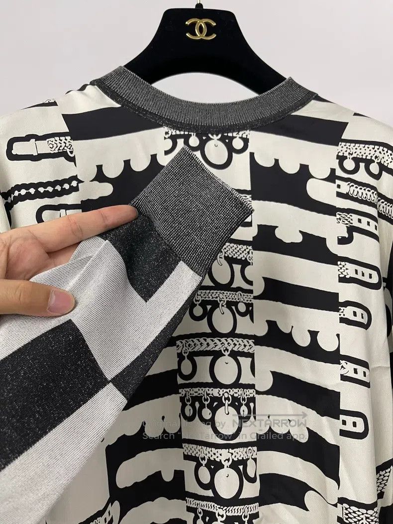 Hermes Hermes Silk Mixed Print Knit Top Size XXS / US 00 / IT 34 - 4 Thumbnail