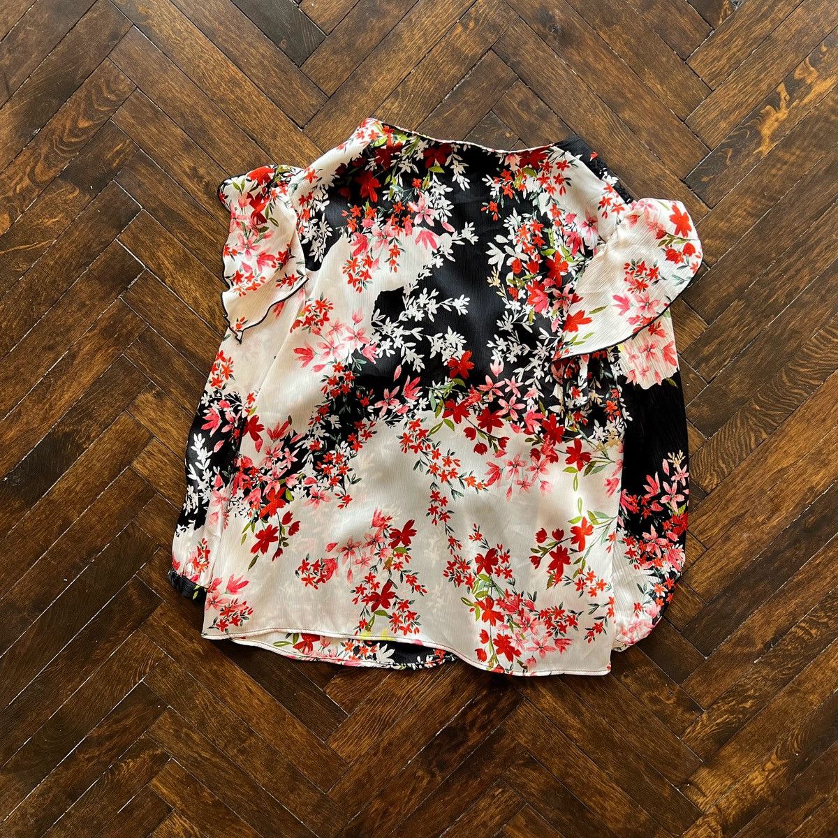 Designer × Zara Zara Womens Floral Multicolor Long Sleeve Blouse Size M / US 6-8 / IT 42-44 - 6 Thumbnail