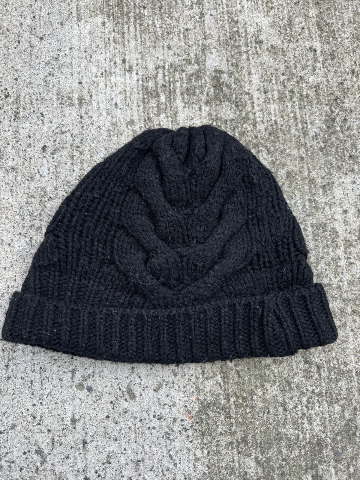 Yohji Yamamoto Chunky knit wool beanie Size ONE SIZE - 2 Thumbnail