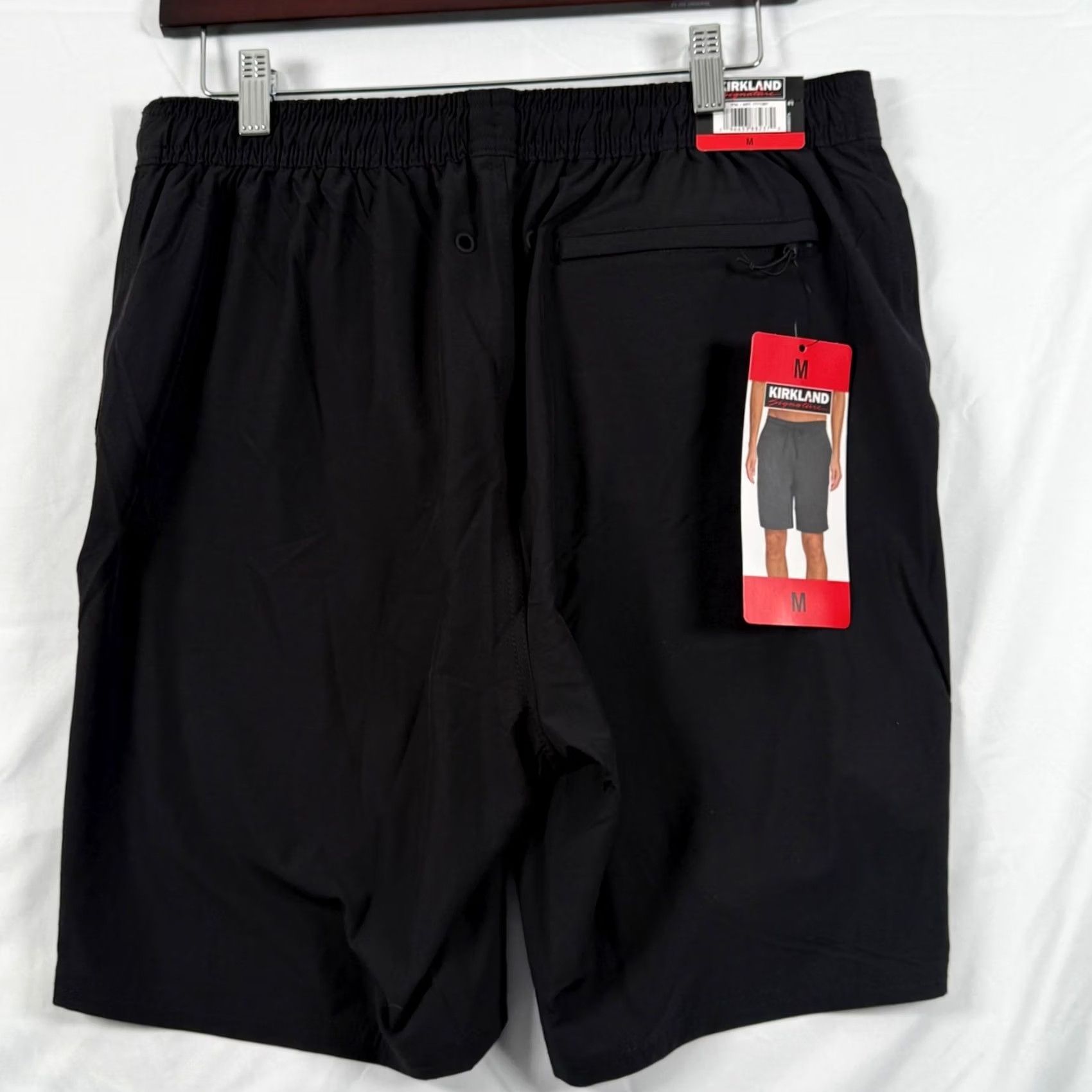 Swims Kirkland Signature Men Swim Shorts Black Quick Dry Stretch Lined Zipper Pocket Beachwear M Size US 31 - 3 Thumbnail