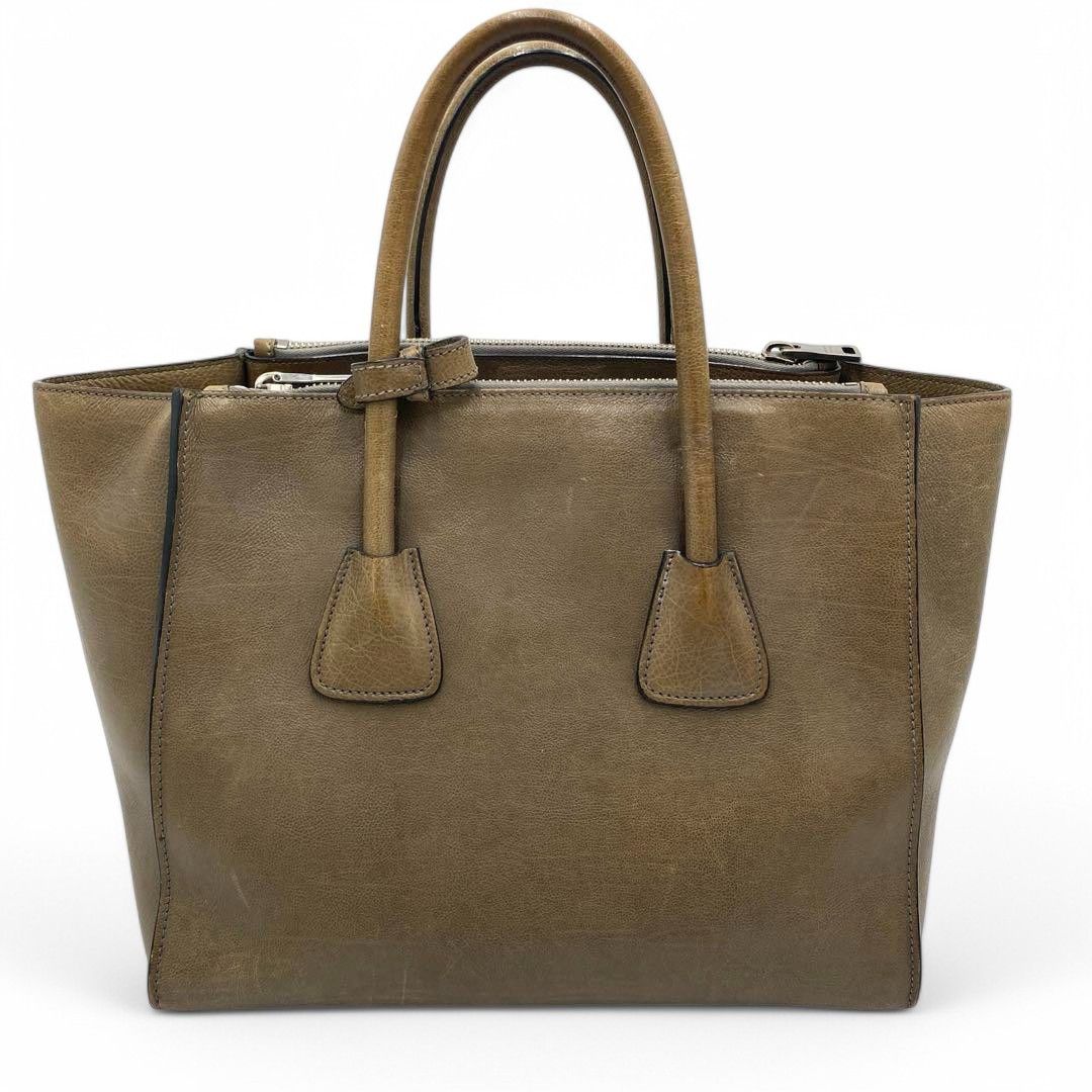 Prada Prada - Saffiano Calf Brown Leather Handbag Triangle Plate Size ONE SIZE - 2 Thumbnail