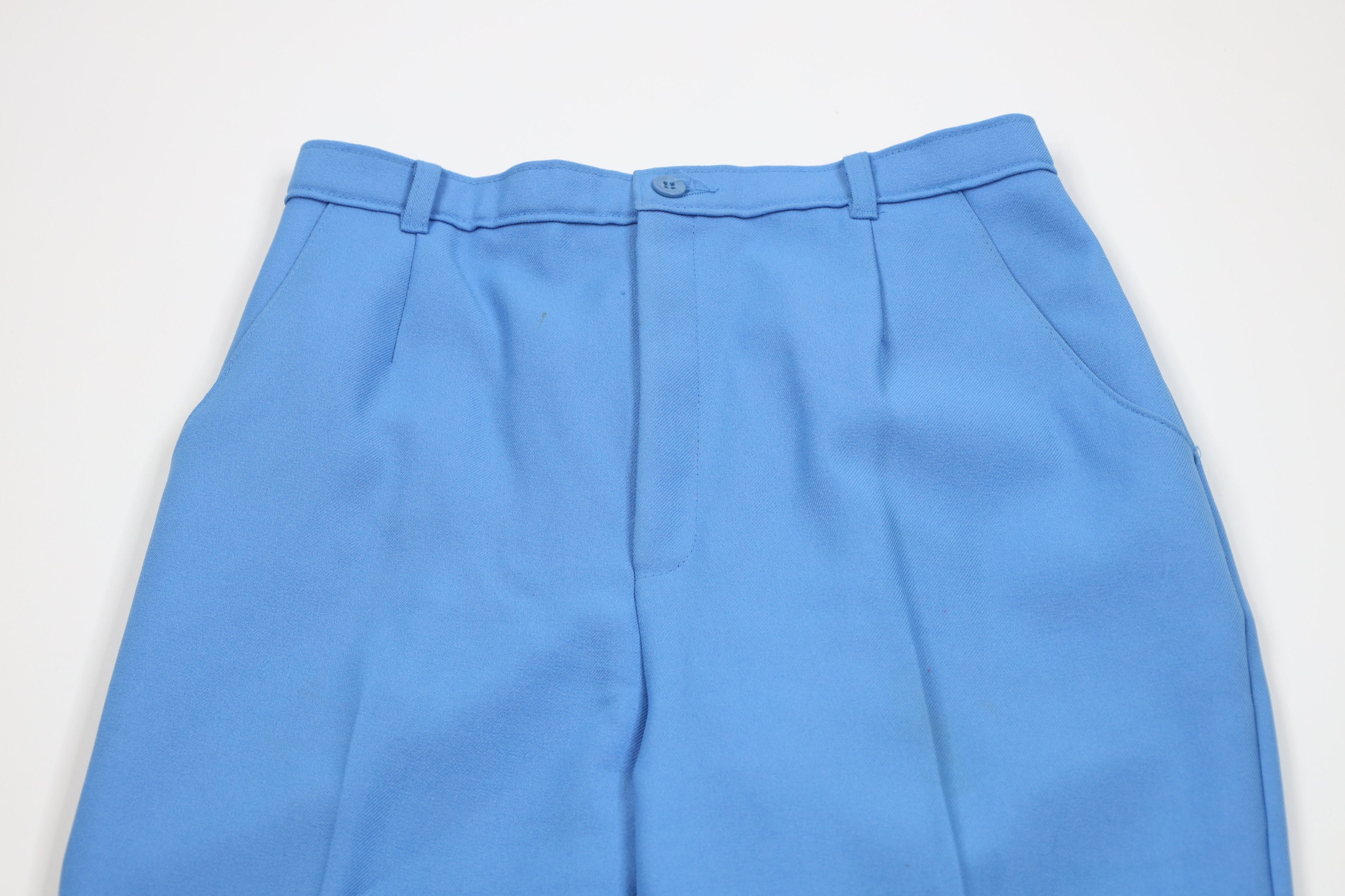 Levi's Vintage 70s 80s Levis Knit Pleated Chino Pants Blue USA Size 34" / US 12 / IT 48 - 2 Thumbnail