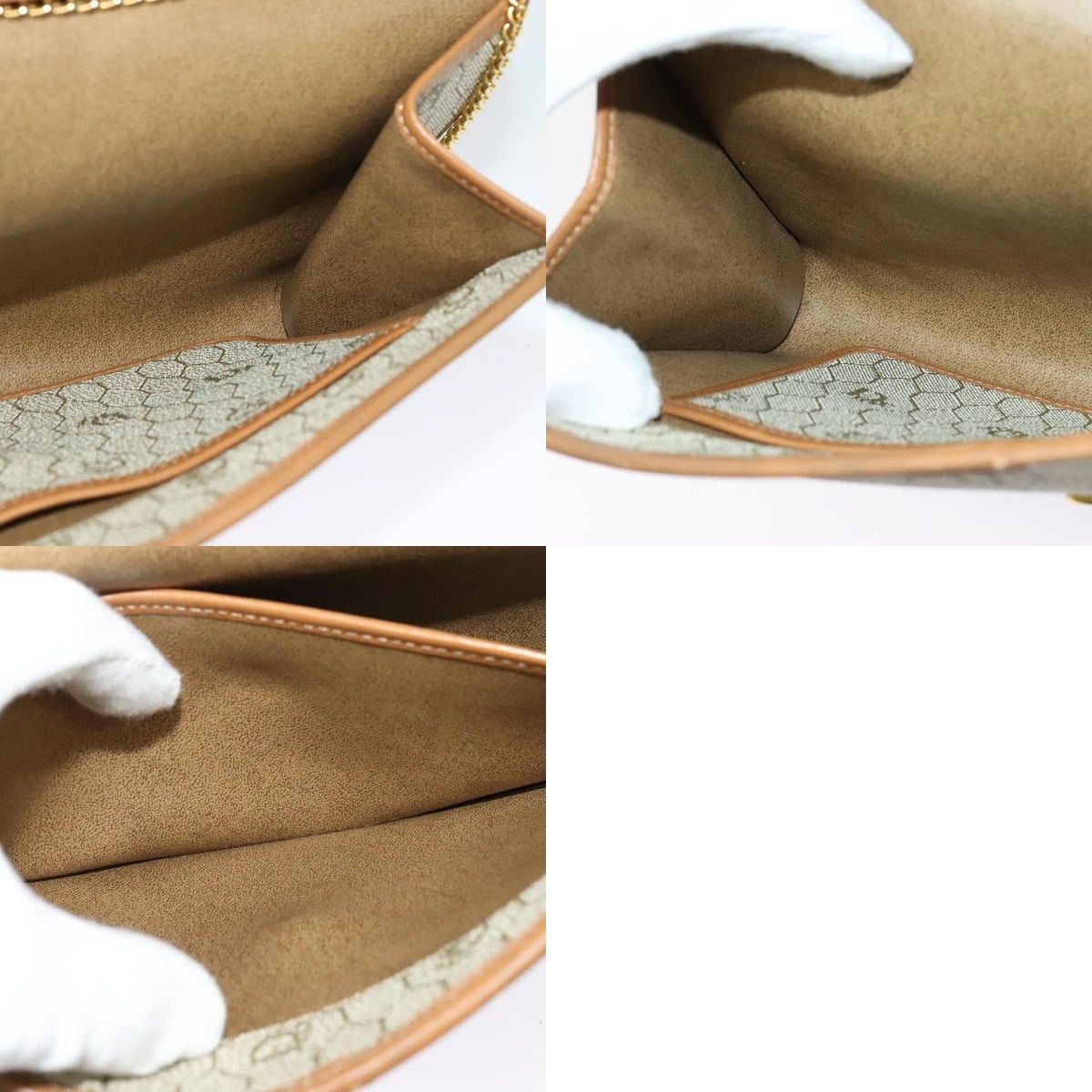 Dior DIOR Honeycomb Canvas Chain Shoulder Bag Pvc Beige Gold Size ONE SIZE - 12 Thumbnail