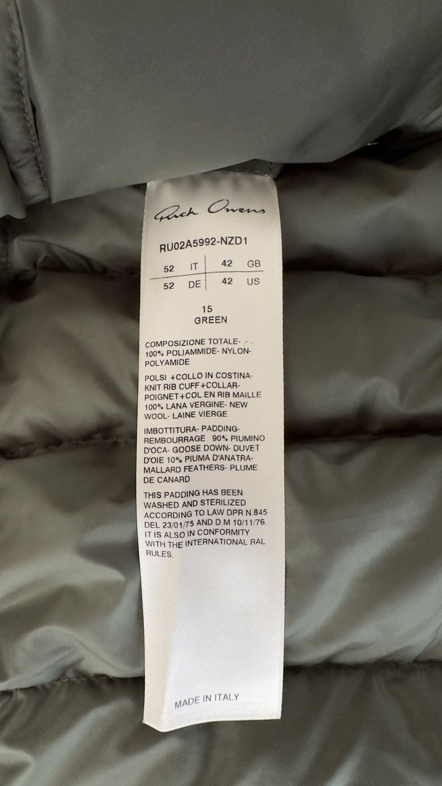 Rick Owens Rick Owens Long Quilted Puffer Padded Jacket Size US L / EU 52-54 / 3 - 9 Thumbnail