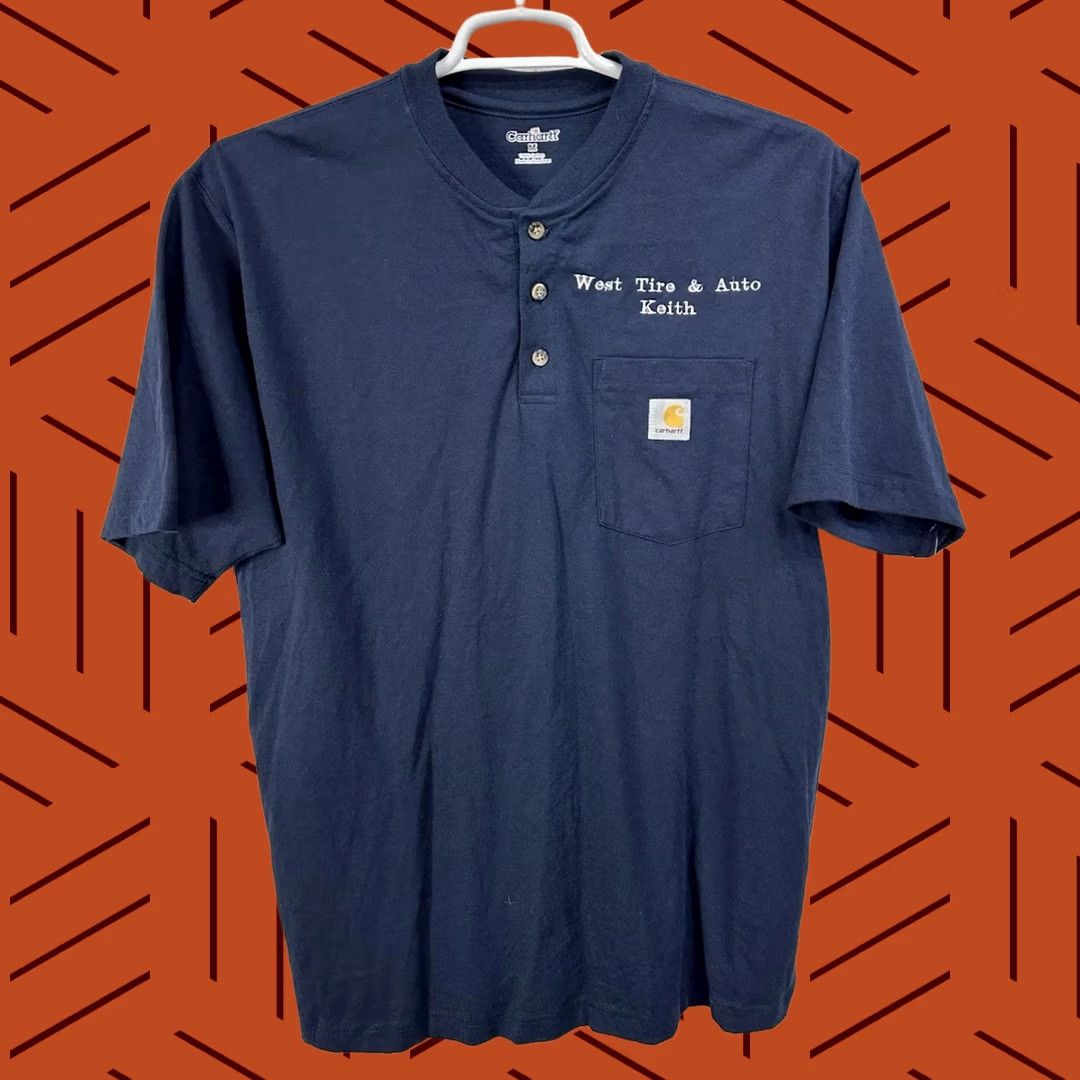 Carhartt Carhartt Shirt Mens M NWT K84 NVY Original Henley Navy Short Sleeve Pocket Men Size US M / EU 48-50 / 2 - 1 Thumbnail