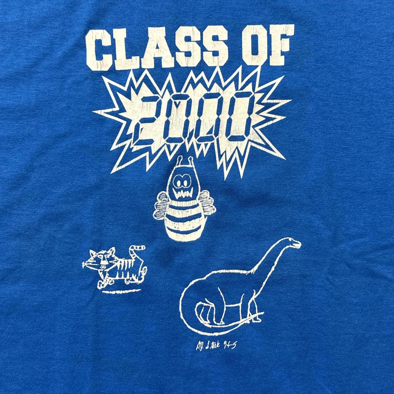 Hanes Class Of 2000s Graphic With A Fun Dinosaur Design T-Shirt Size US L / EU 52-54 / 3 - 3 Thumbnail