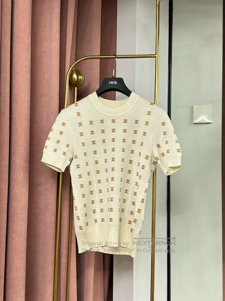Hermes Hermes Printed Knit Short Sleeve Top Size XXS / US 00 / IT 34 - 1 Thumbnail