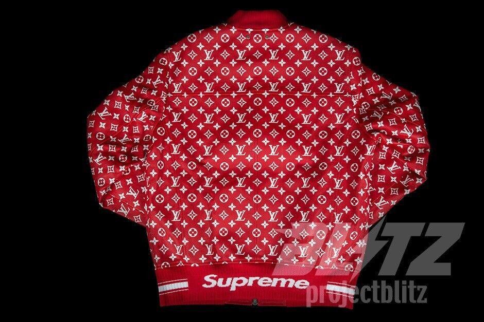Louis Vuitton SUPREME X LOUIS VUITTON LEATHER BASEBALL JACKET Size US M / EU 48-50 / 2 - 3 Thumbnail