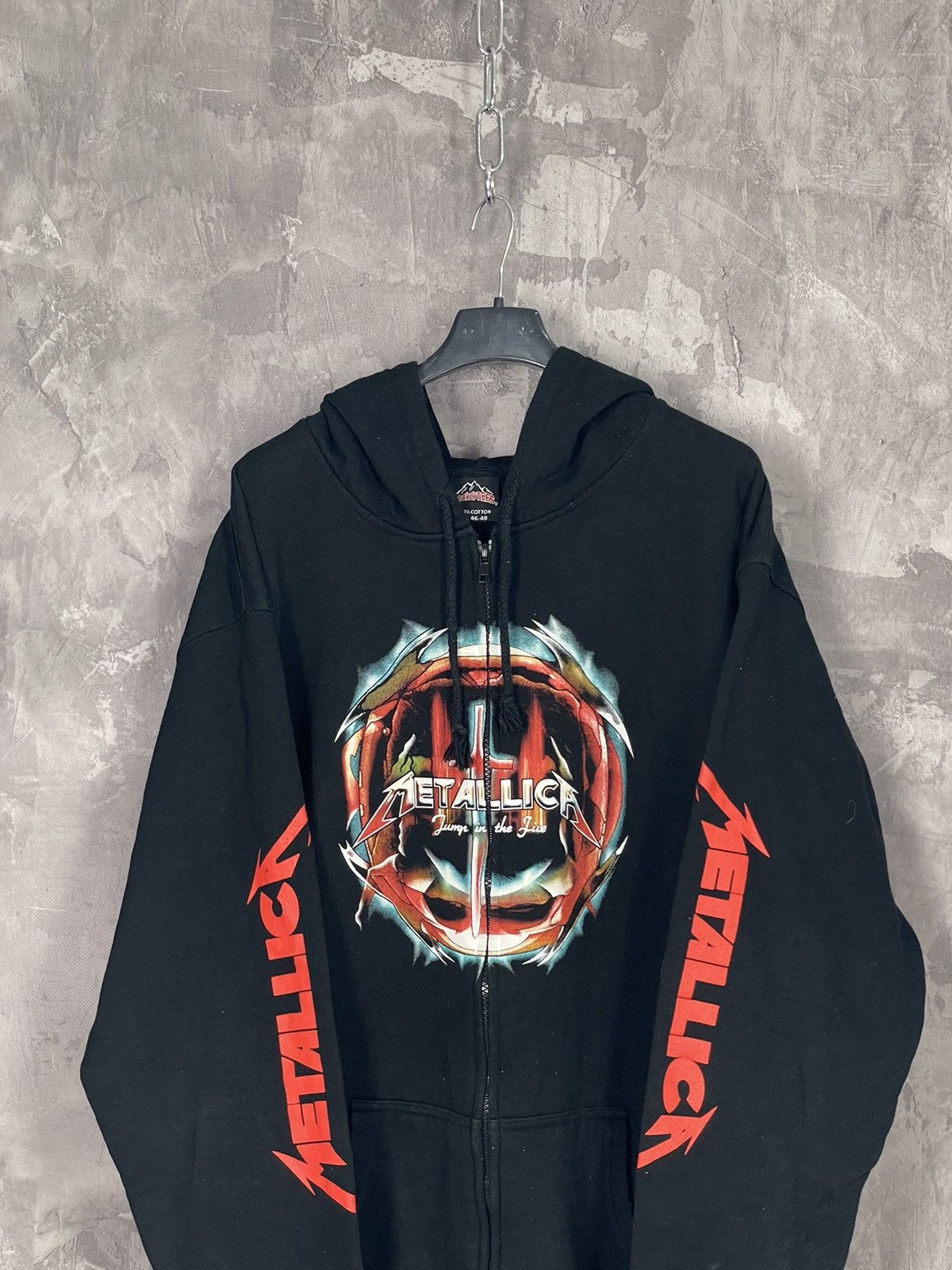 Metallica × Vintage Vintage Metallica Full Print Y2K Rock Zip Hoodie Size US XL / EU 56 / 4 - 2 Thumbnail