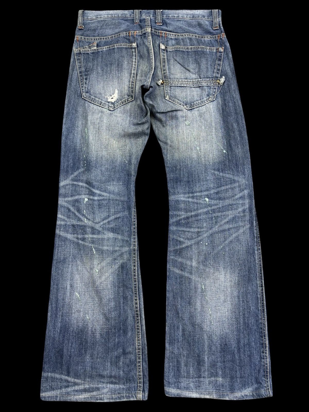 Japanese Brand 💥Flare💥Wild Life Painter Distressed Denim K37 Size US 32 / EU 48 - 2 Thumbnail