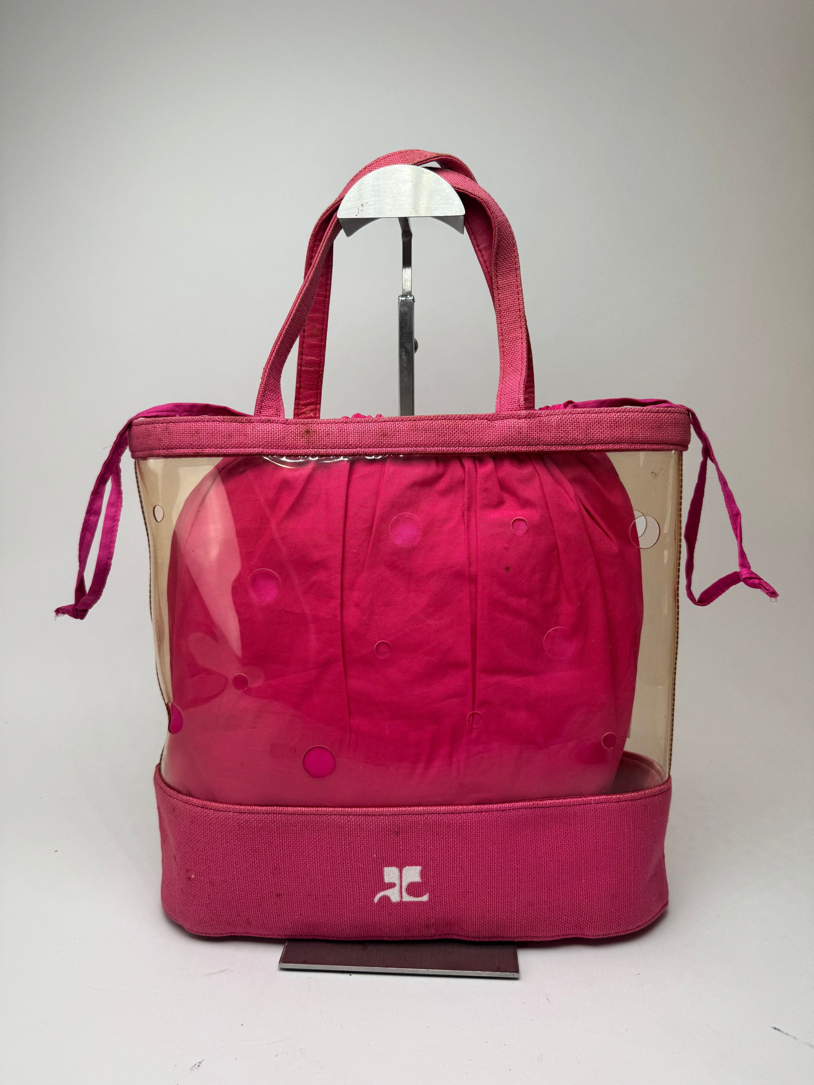 Courreges Vintage Transparent PVC Canvas 2 In 1 Bag Pink Size ONE SIZE - 1 Thumbnail