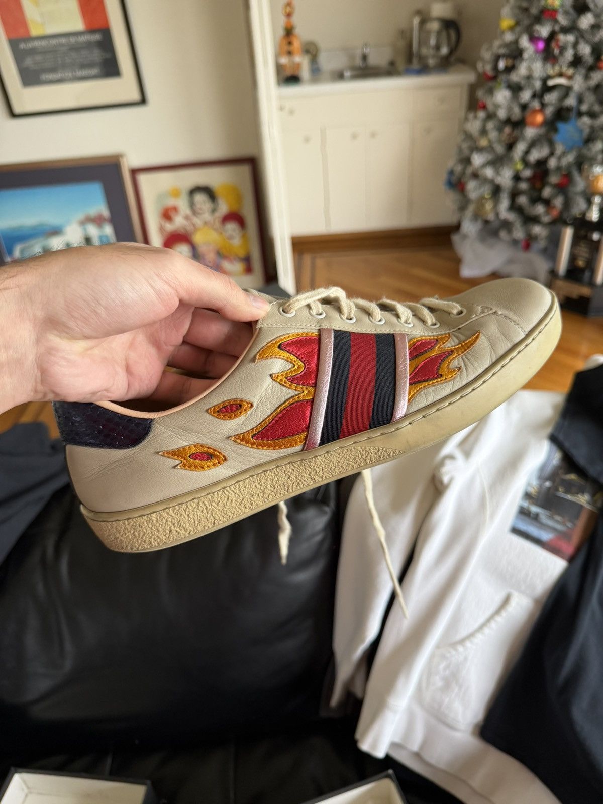 Gucci Gucci Ace Flames Size US 10 / EU 43 - 1 Thumbnail