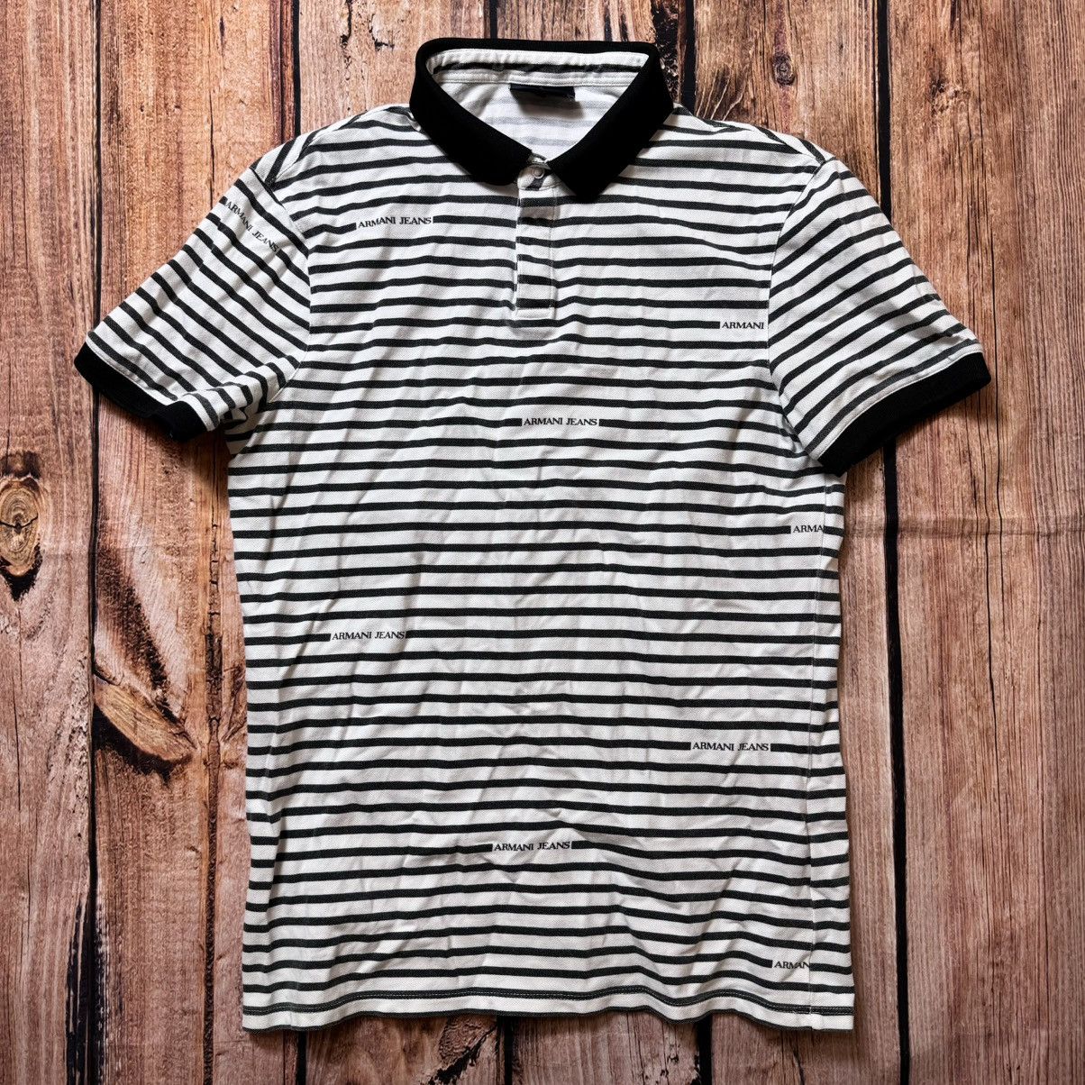 Armani Armani polos t-shirt white monogram Size US S / EU 44-46 / 1 - 1 Thumbnail