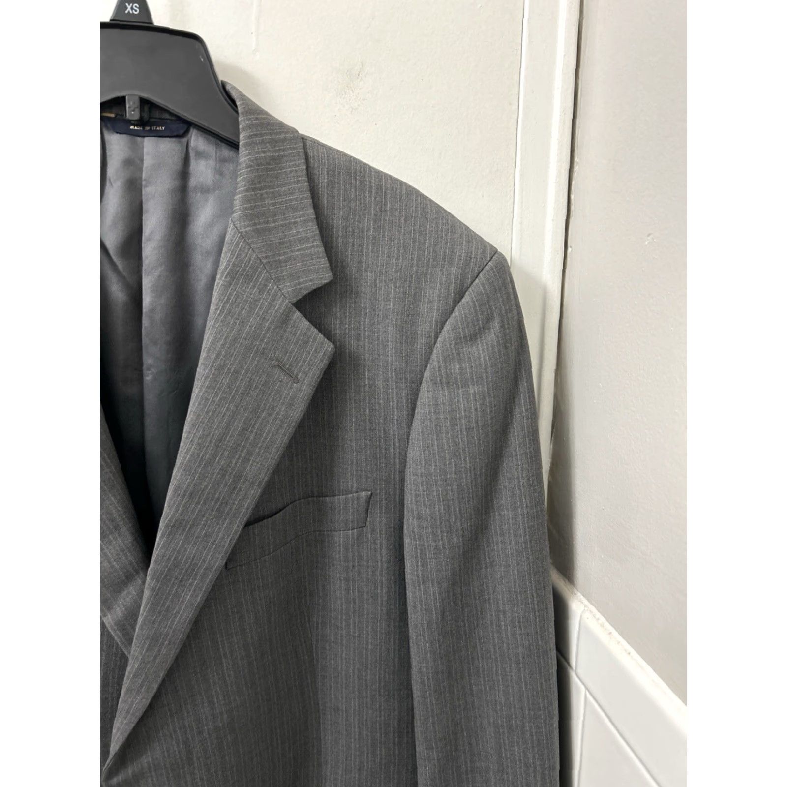 Brooks Brothers Brooks Brothers Blazer Jacket Mens 44/39 Gray Pinstripe 100% Wool Made in Italy Sport Coat Size 44R - 4 Thumbnail