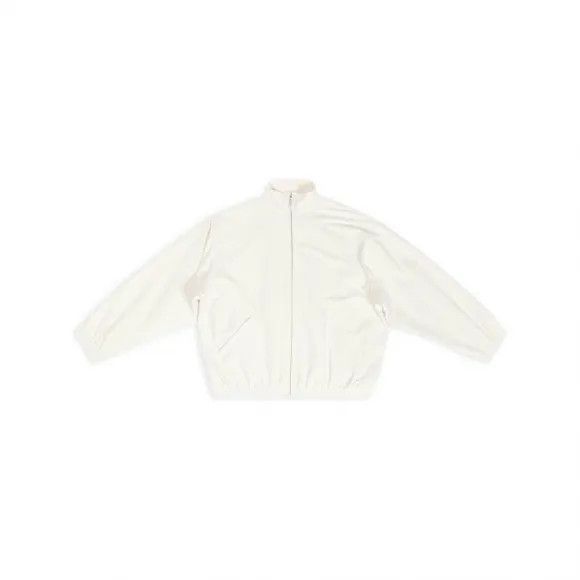 Balenciaga o1srvl11e1124 Sporty B Tracksuit Jacket in Ivory Size US S / EU 44-46 / 1 - 1 Thumbnail