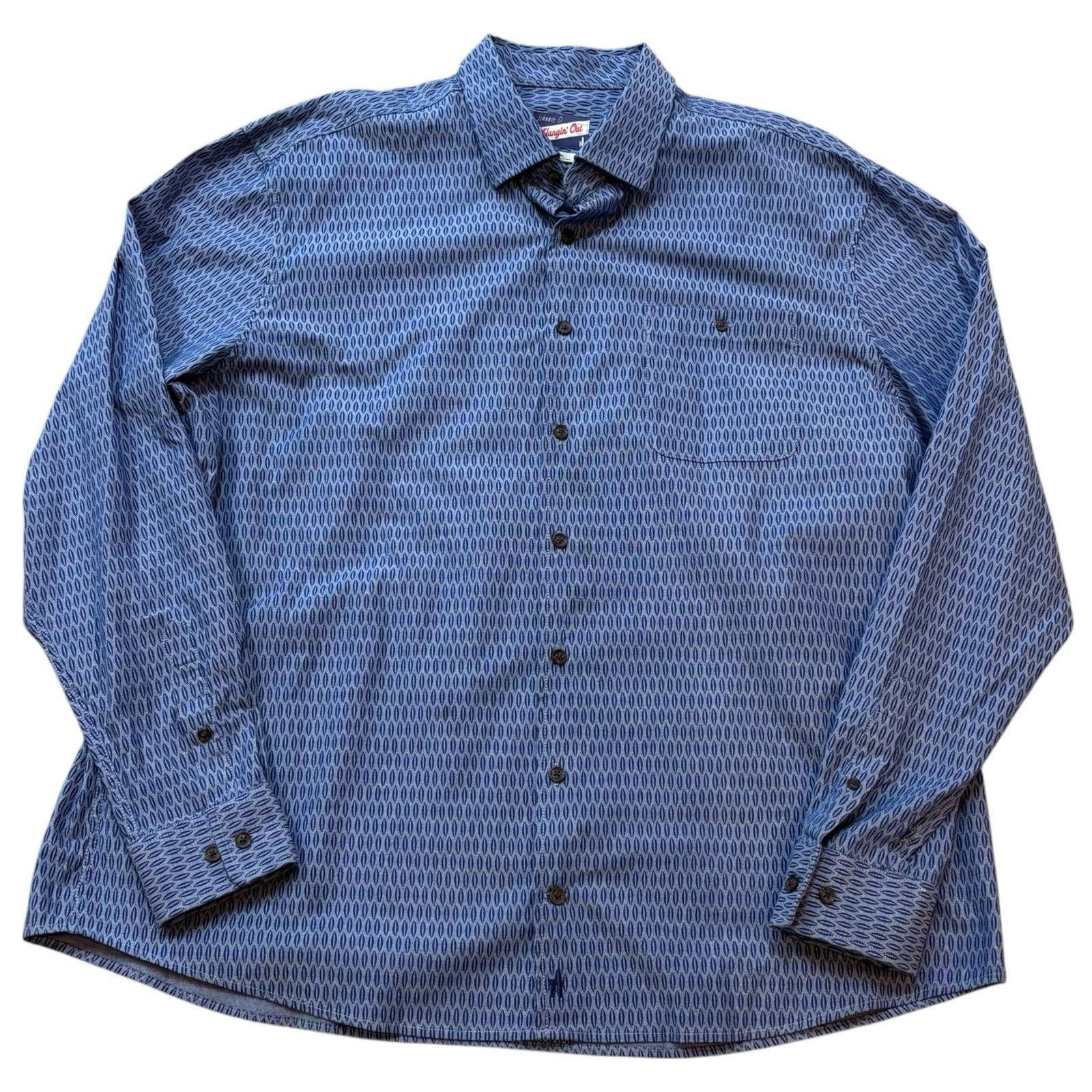 johnnie-O JohnnieO Blue Geometric Print Finley Button Down Stretch XXL Size US XXL / EU 58 / 5 - 1 Thumbnail