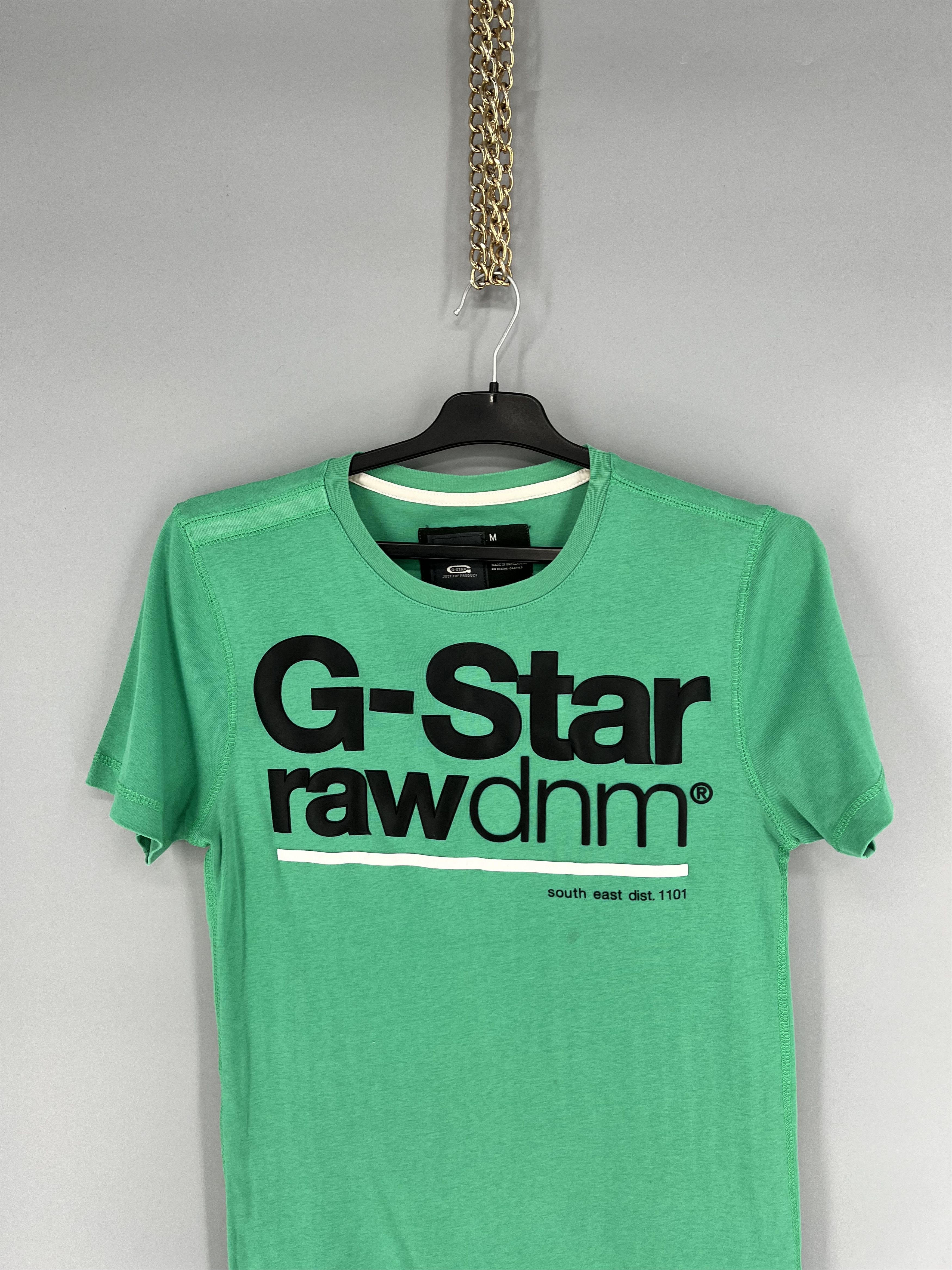G-Star Vintage G-Star Raw T-Shirt Green Big Centre Logo Size m Size US M / EU 48-50 / 2 - 6 Thumbnail