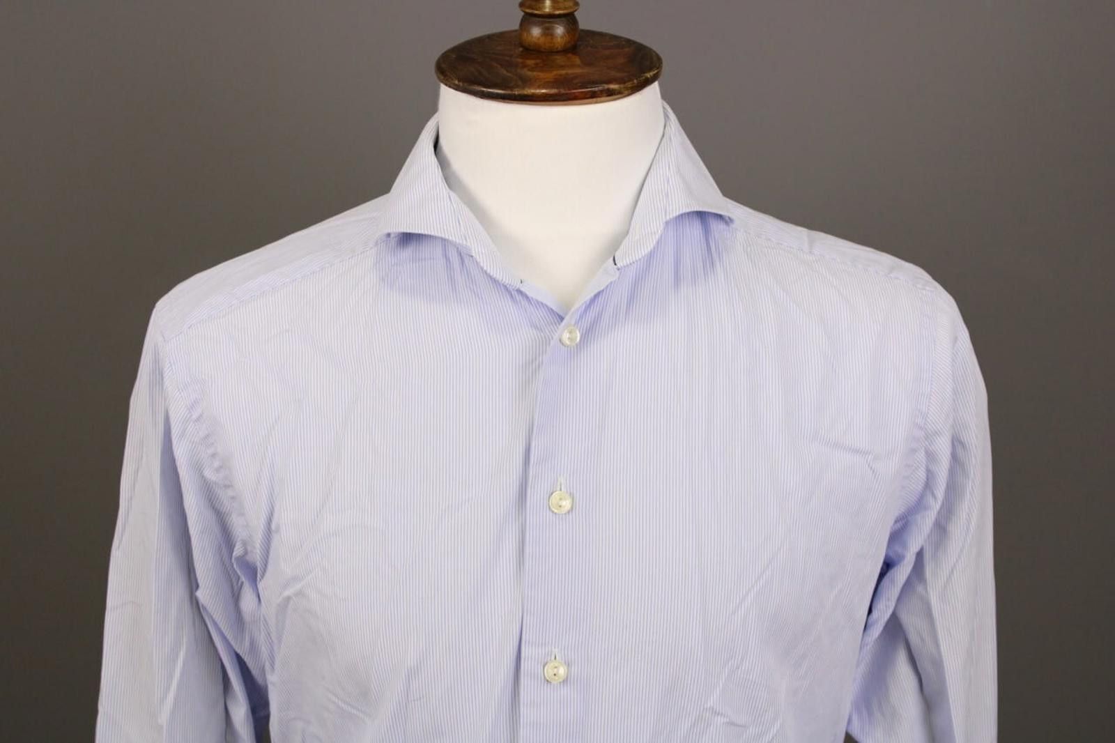 Eton Eton Slim Fit Blue Pinstripe Button Dress Shirt Size 16 41 L Size US M / EU 48-50 / 2 - 2 Thumbnail