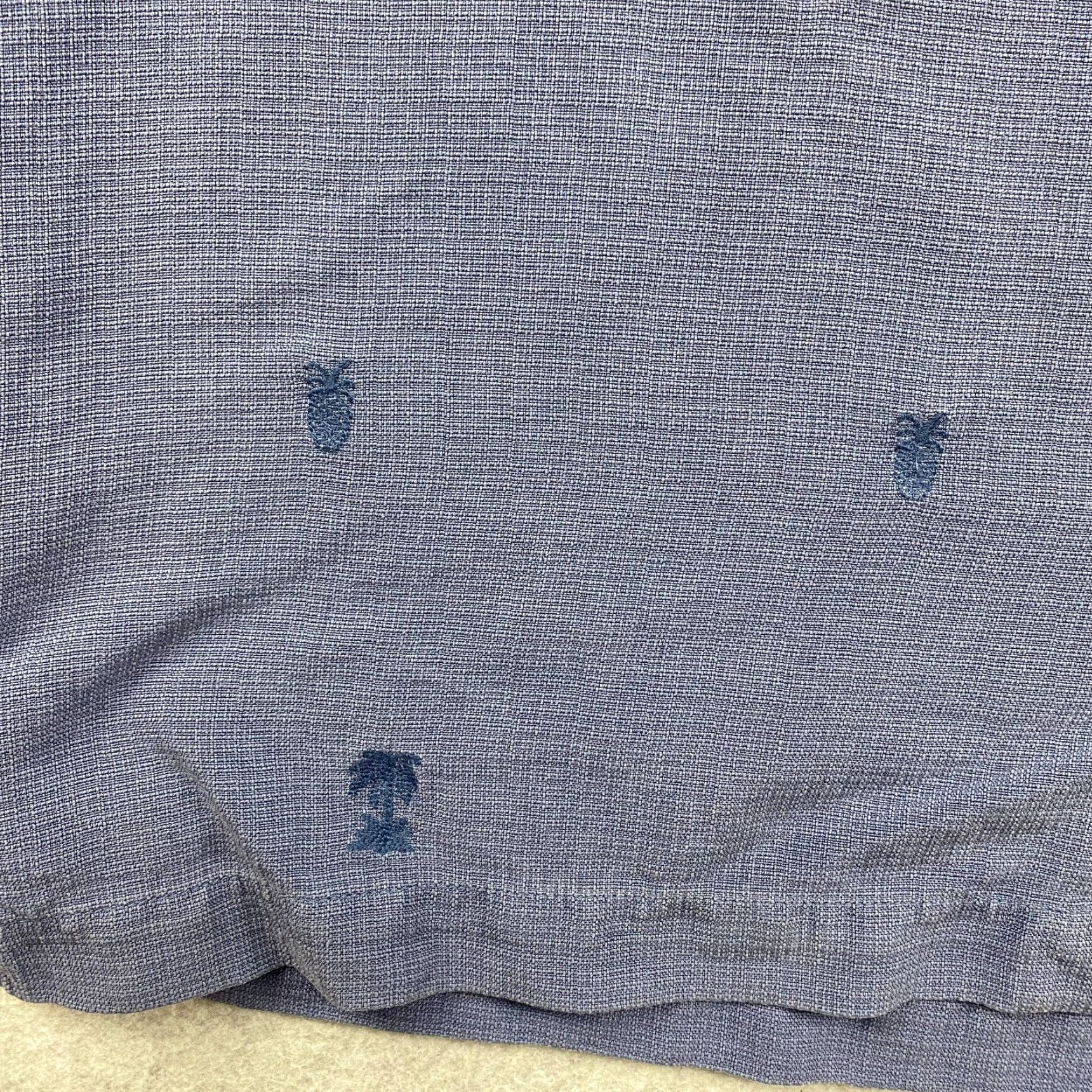 Tommy Bahama Tommy Bahama Hawaiian Shirt Mens XL Blue Silk Embroidered Pineapple Palms Pocket Button-Up Casual Hawaiian Size US XL / EU 56 / 4 - 5 Thumbnail
