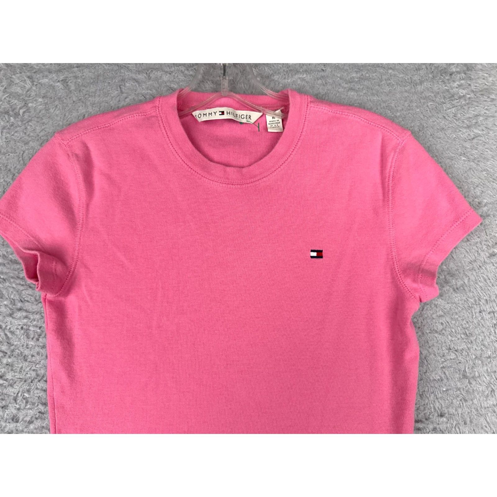 Tommy Hilfiger Tommy Hilfiger Shirt Teens M Pink Cotton Short Sleeve Crew Neck Logo Size M / US 6-8 / IT 42-44 - 4 Thumbnail
