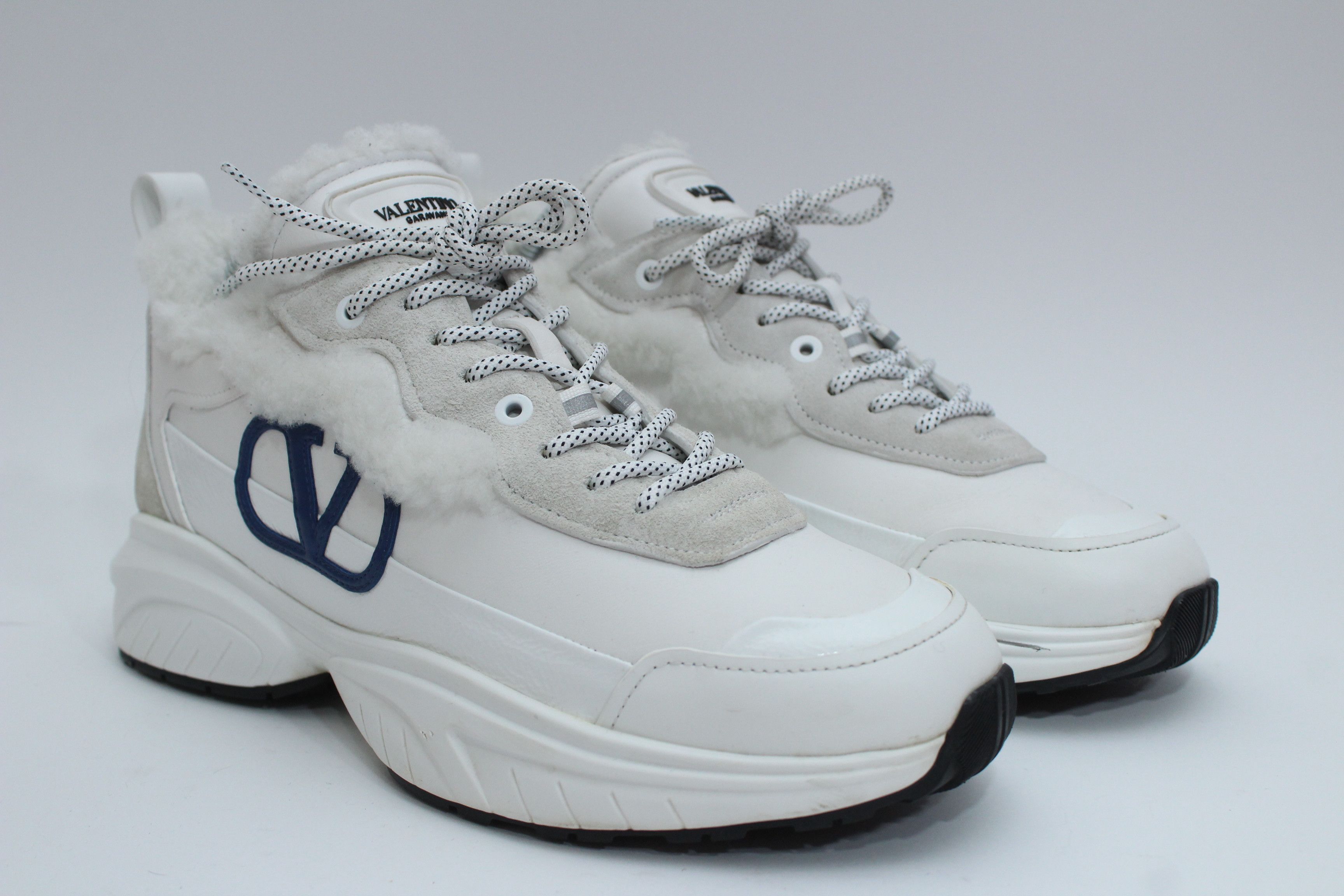 Valentino Valentino Shegoes Shearling VLogo Sneakers White 40.5 Size US 10.5 / IT 40.5 - 6 Thumbnail