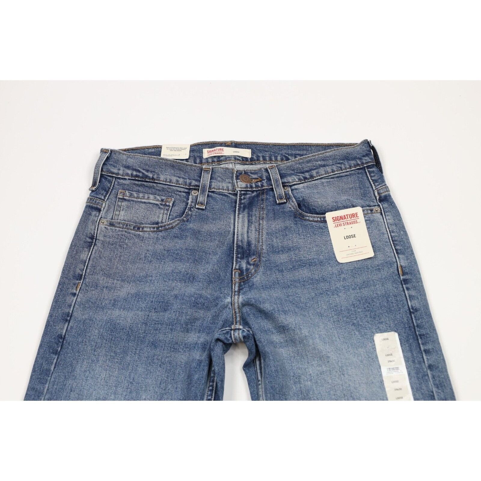 Levi's Deadstock Y2K Levis Signature Loose Fit Stretch Denim Jeans Size US 29 - 2 Thumbnail