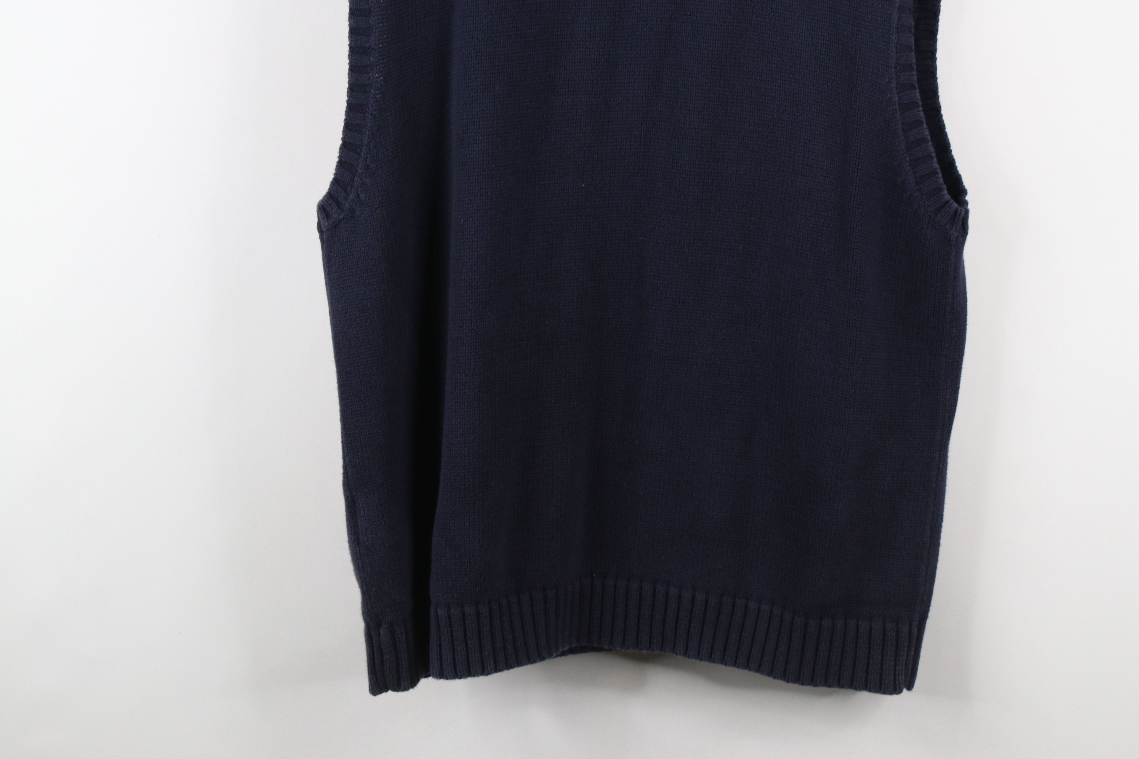 Tommy Hilfiger × Vintage Vintage 90s Tommy Hilfiger Crest Cotton Knit Sweater Vest Size US XL / EU 56 / 4 - 12 Thumbnail