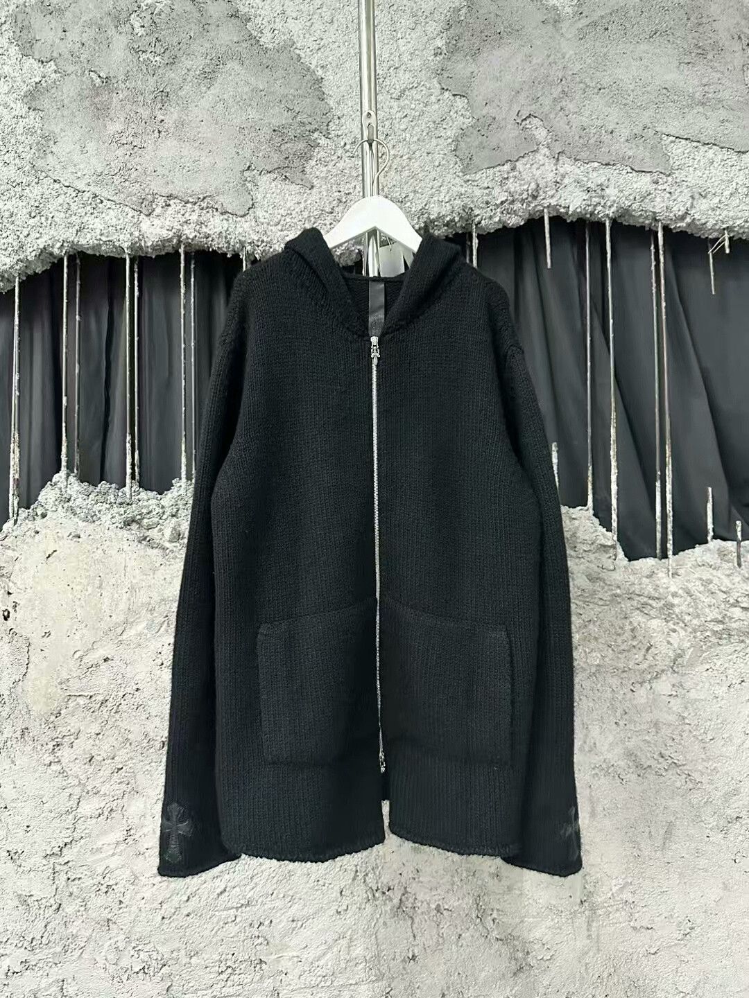 Chrome Hearts chrome hearts wool leather zip jacket coat Size US L / EU 52-54 / 3 - 1 Thumbnail