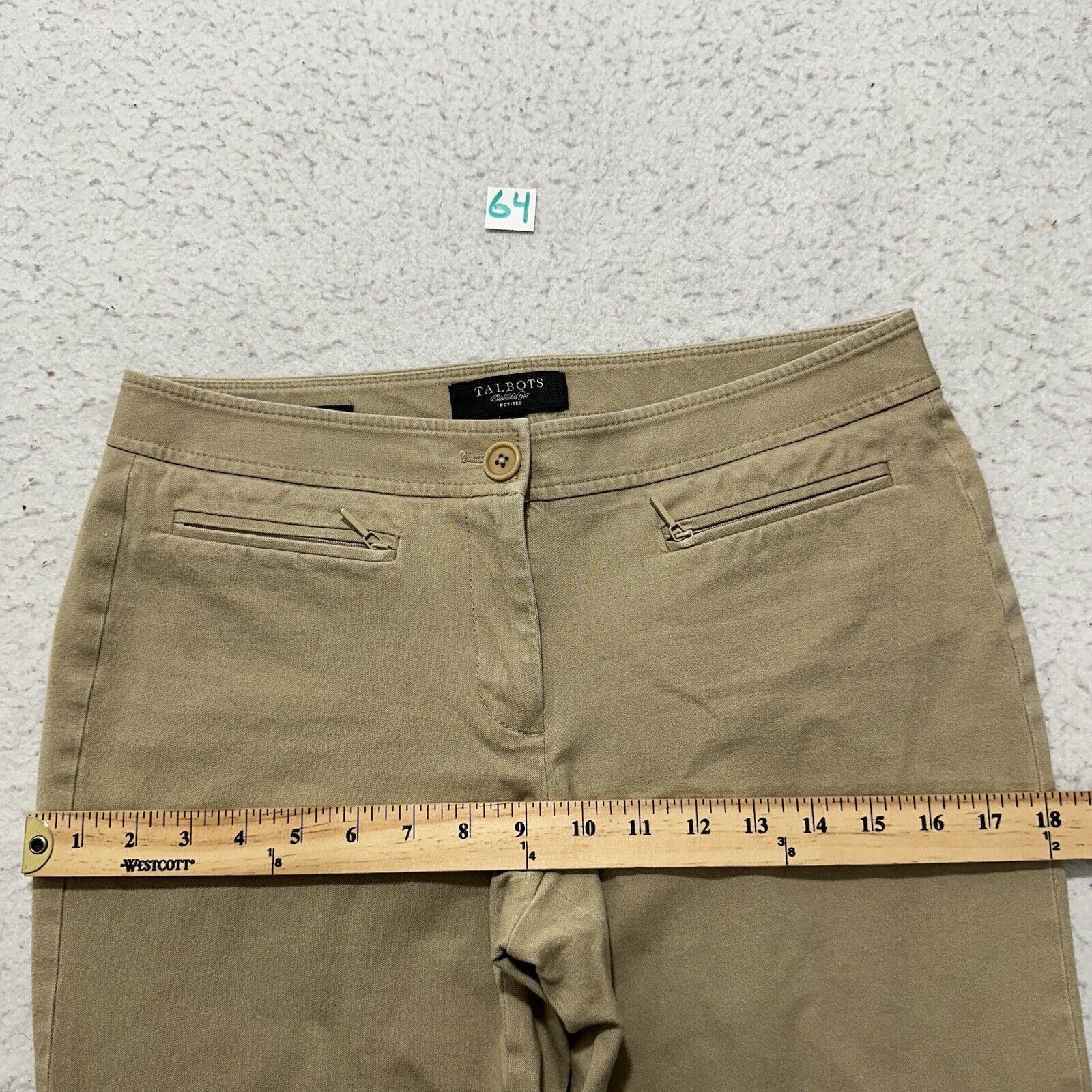 Other Talbots 6P Flat Front Chino Pants Khaki Mid Rise 24" Inseam Size 28" / US 6 / IT 42 - 11 Thumbnail