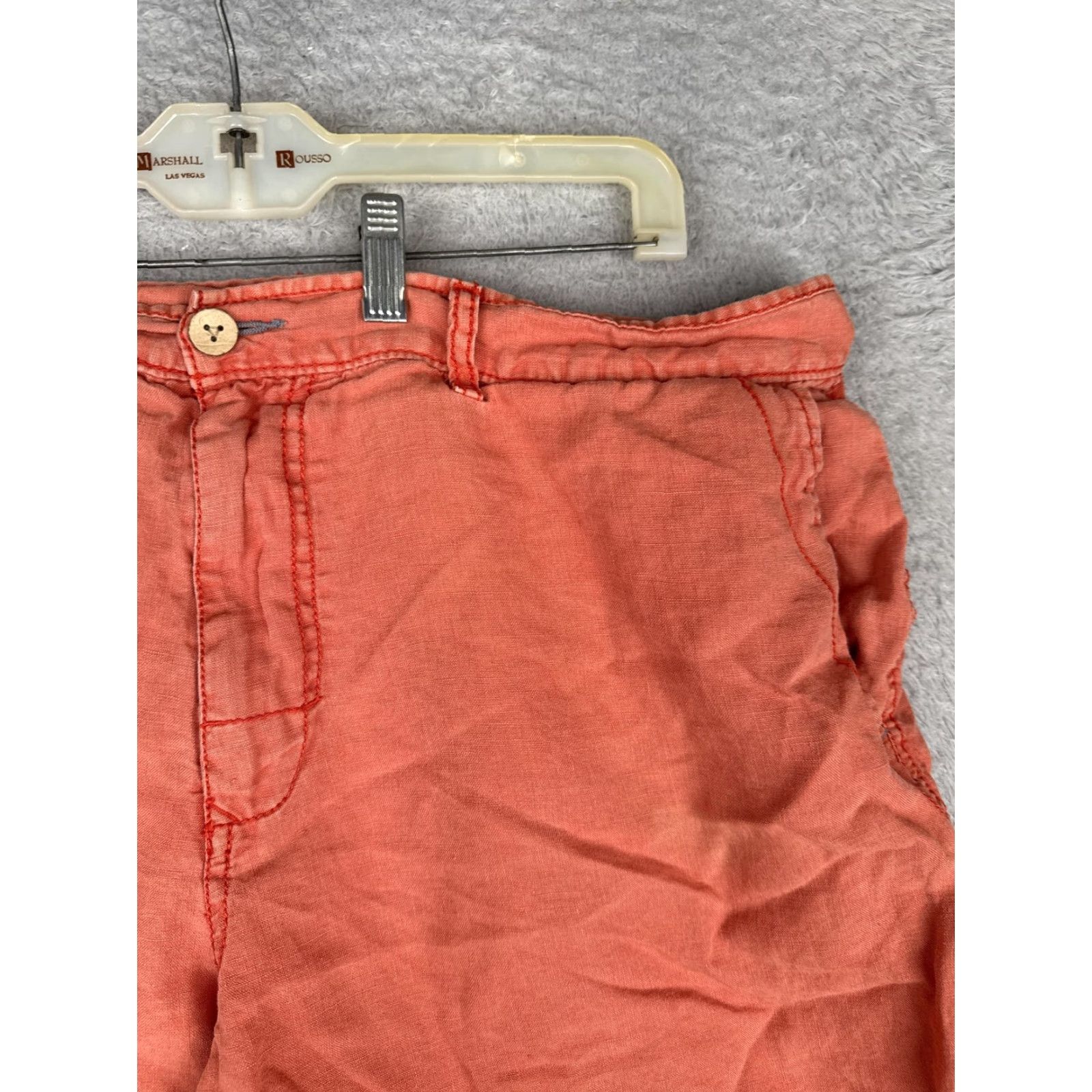 Tommy Bahama Tommy Bahama Shorts Mens 42 Relaxed Chino Flat Front Linen 11" Casual Beach Orange - Mens, 42, Linen, Flat Front, Pockets, Zip Fly Size US 42 / EU 58 - 5 Thumbnail