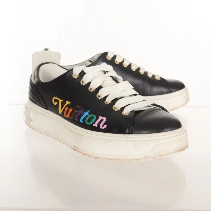 Louis Vuitton Louis Vuitton Black Low-Top Sneakers for Women 0079 Size US 7 / IT 37 - 1 Thumbnail