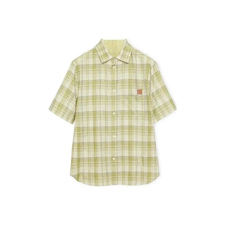 Loewe Green Short Sleeve Check Shirt