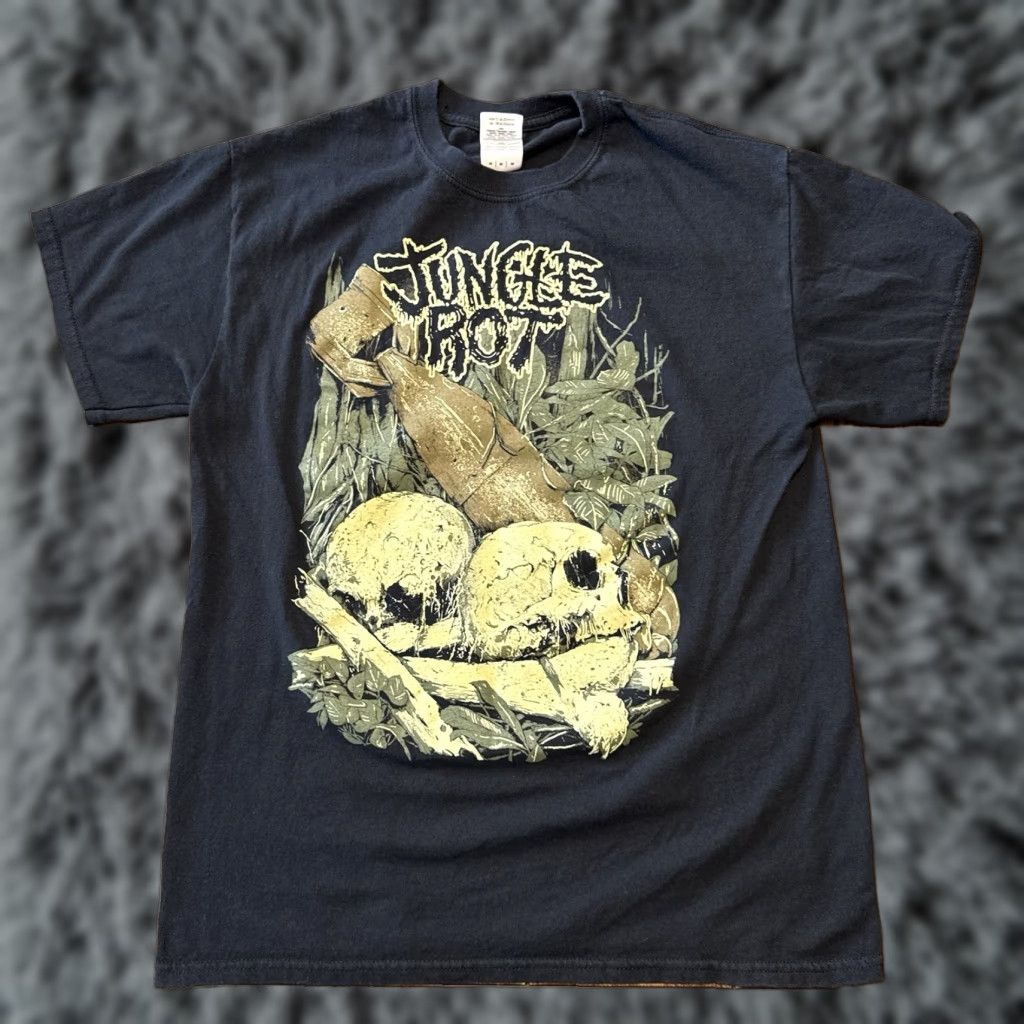 Gildan Jungle Rot T Shirt 2015 Tour Double Sided Black Unisex Adults M Short Sleeve Round Neck Graphic Print Gildan Cotton Knit T-Shirt Music Vintage No Size US M / EU 48-50 / 2 - 1 Thumbnail