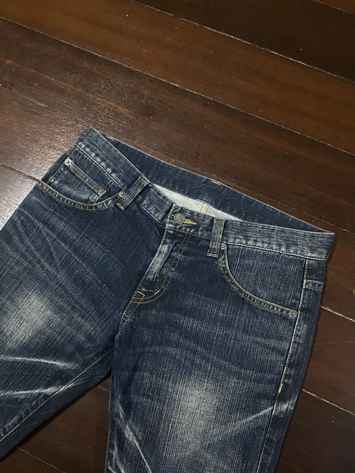 If Six Was Nine FIRE Tornado Mart Flare Denim Pants CLAWMARK DISTRESSED Size US 34 / EU 50 - 8 Thumbnail