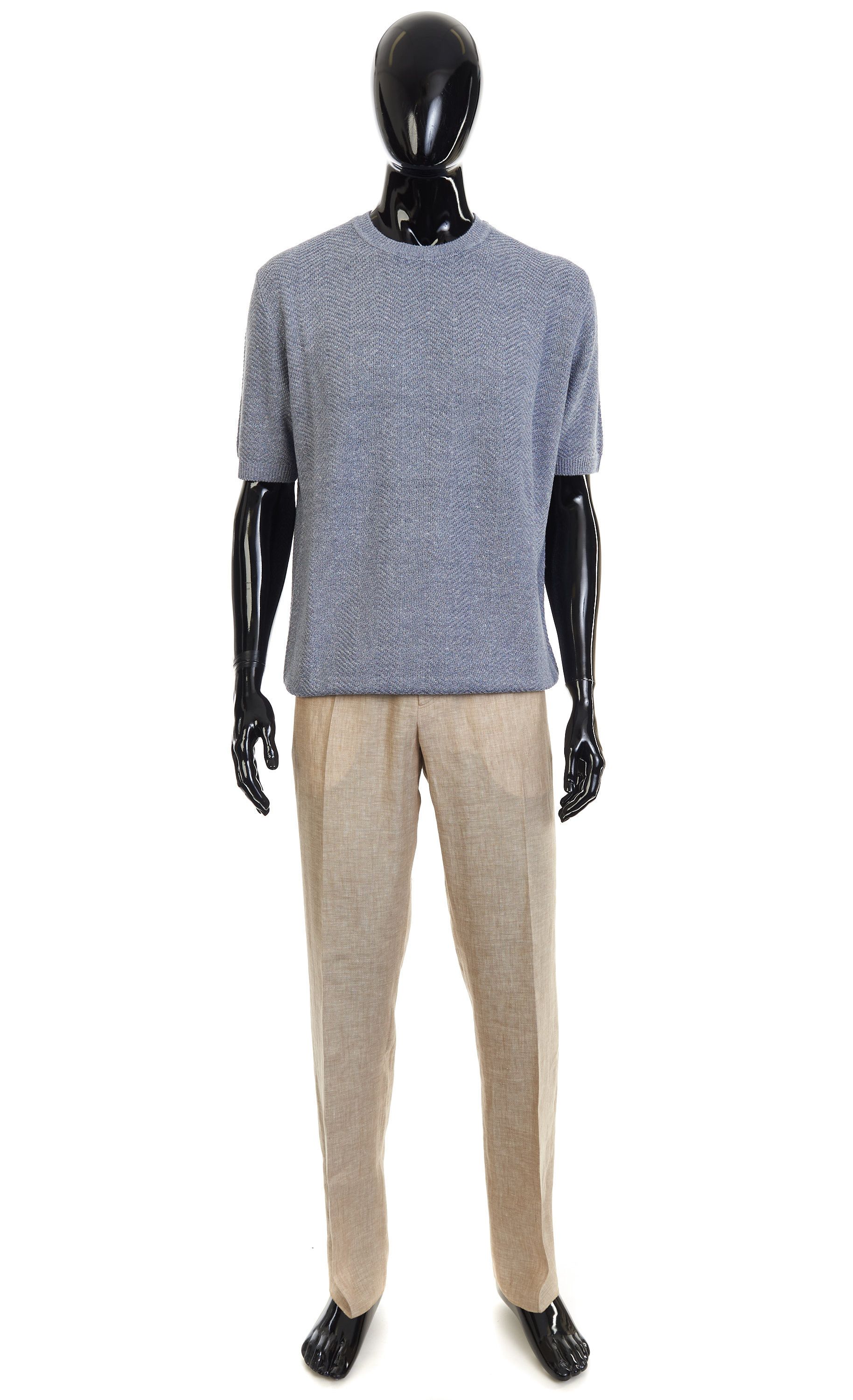 Other Brett Johnson Silk & Linen T-Shirt, Herringbone Knit Size US S / EU 44-46 / 1 - 2 Thumbnail