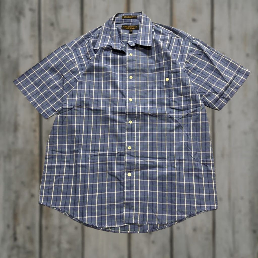 Vintage VINTAGE Chester Fields Plaid Button Up Shirt Mens M Short-sleeve Blue White 90s Mens Shirt Size US M / EU 48-50 / 2 - 1 Thumbnail