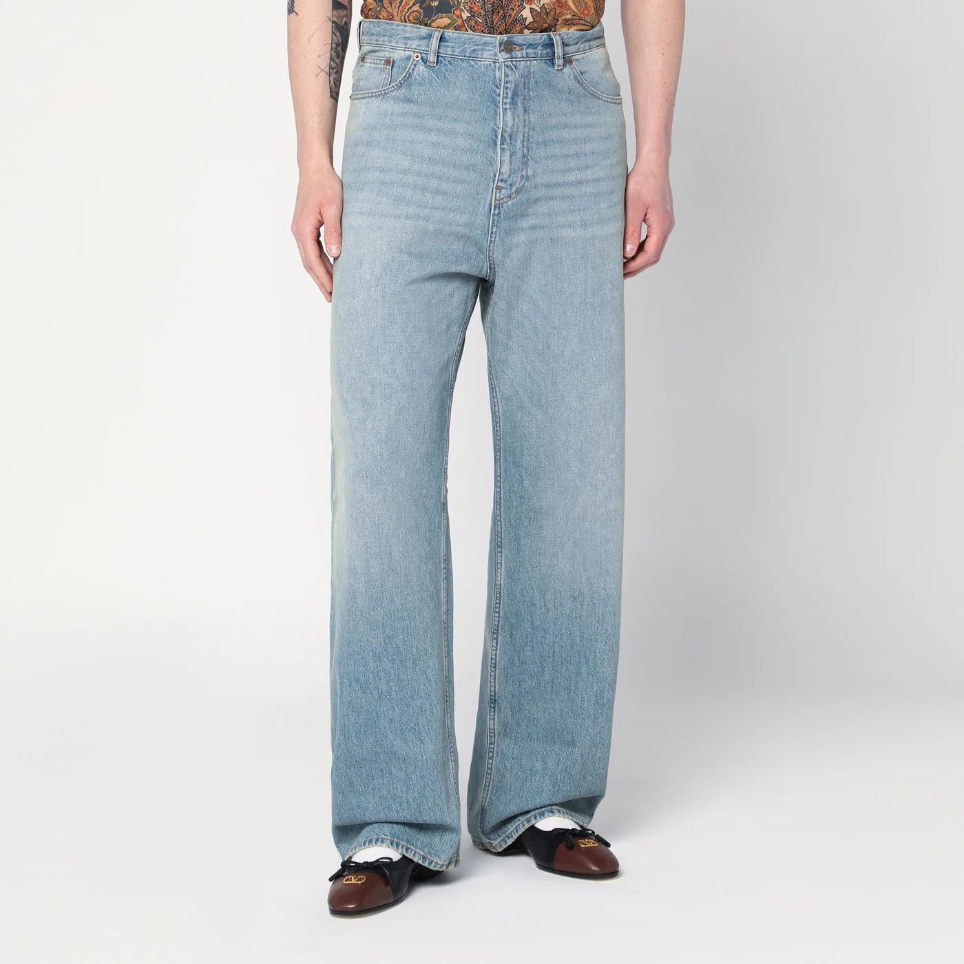 Valentino o1d2blof0326 Jeans Pants in Light Blue Size US 33 - 1 Thumbnail