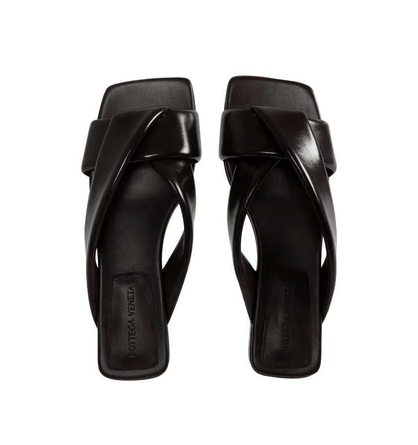 Bottega Veneta o1h1sh10526 Riva Flat Sandal in Dark Brown/Fondant Size US 7 / IT 37 - 3 Thumbnail